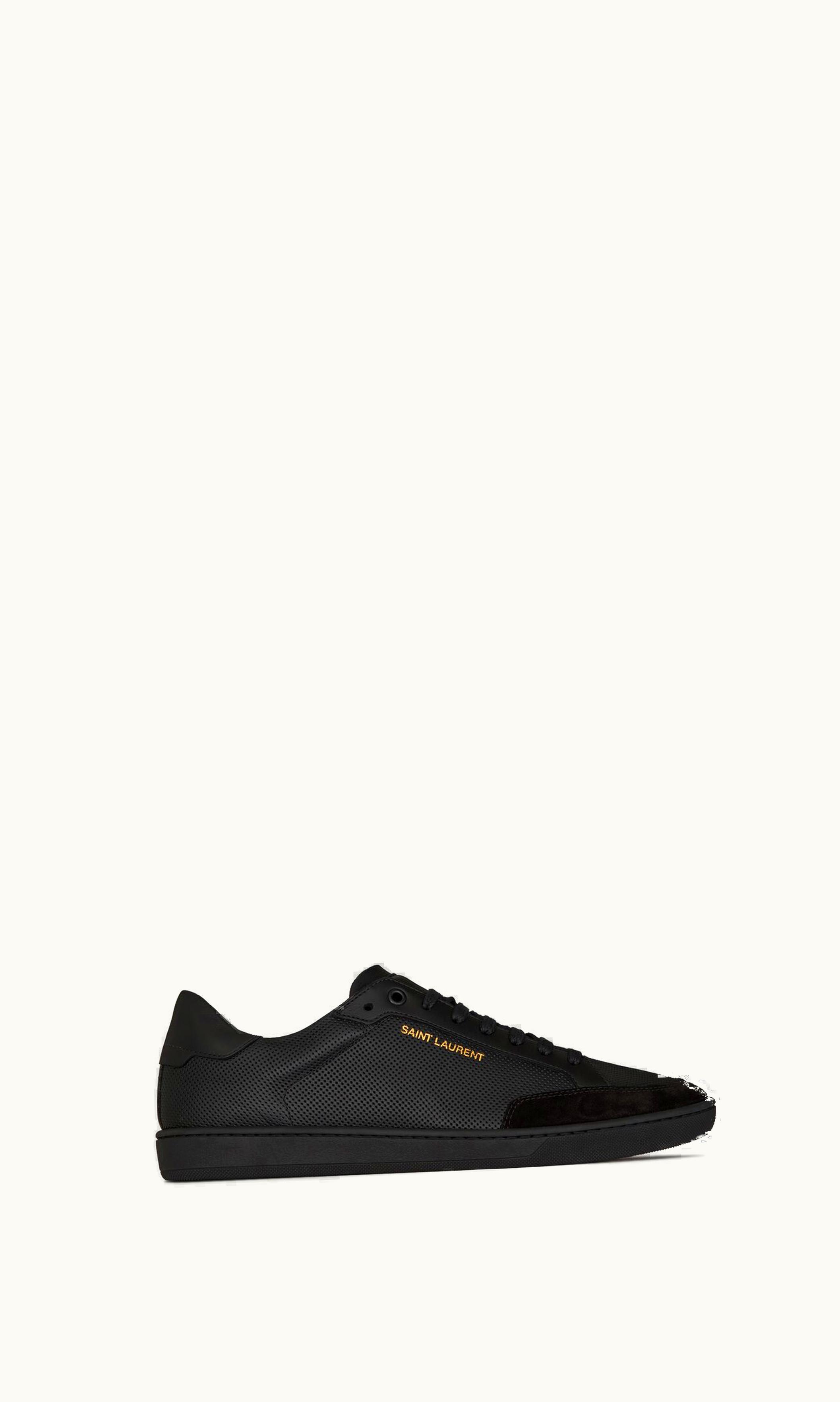 Saint Laurent Saint Laurent Court Classic Sl / 10 Sneakers In Perforated Leather And Suede Black