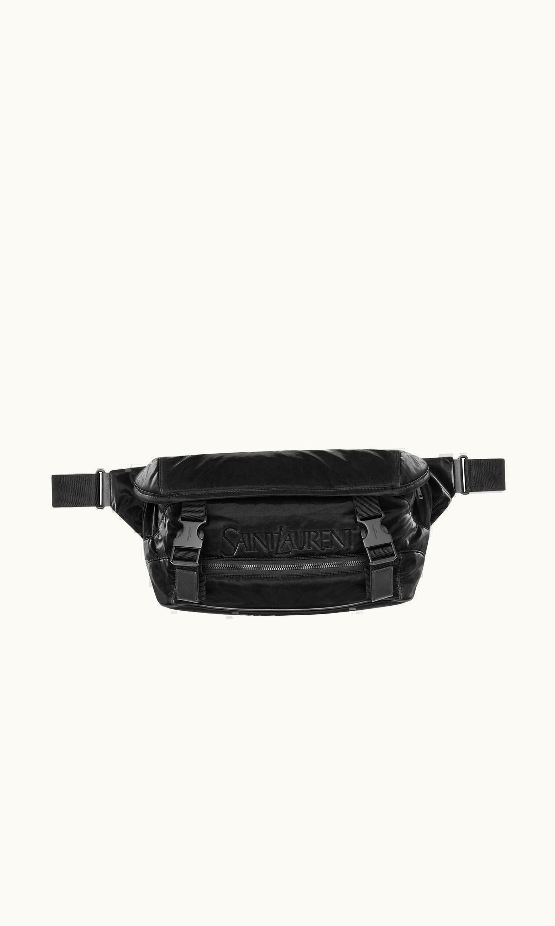 Saint Laurent Saint Laurent Crossbody Bag In Silktech Canvas Black