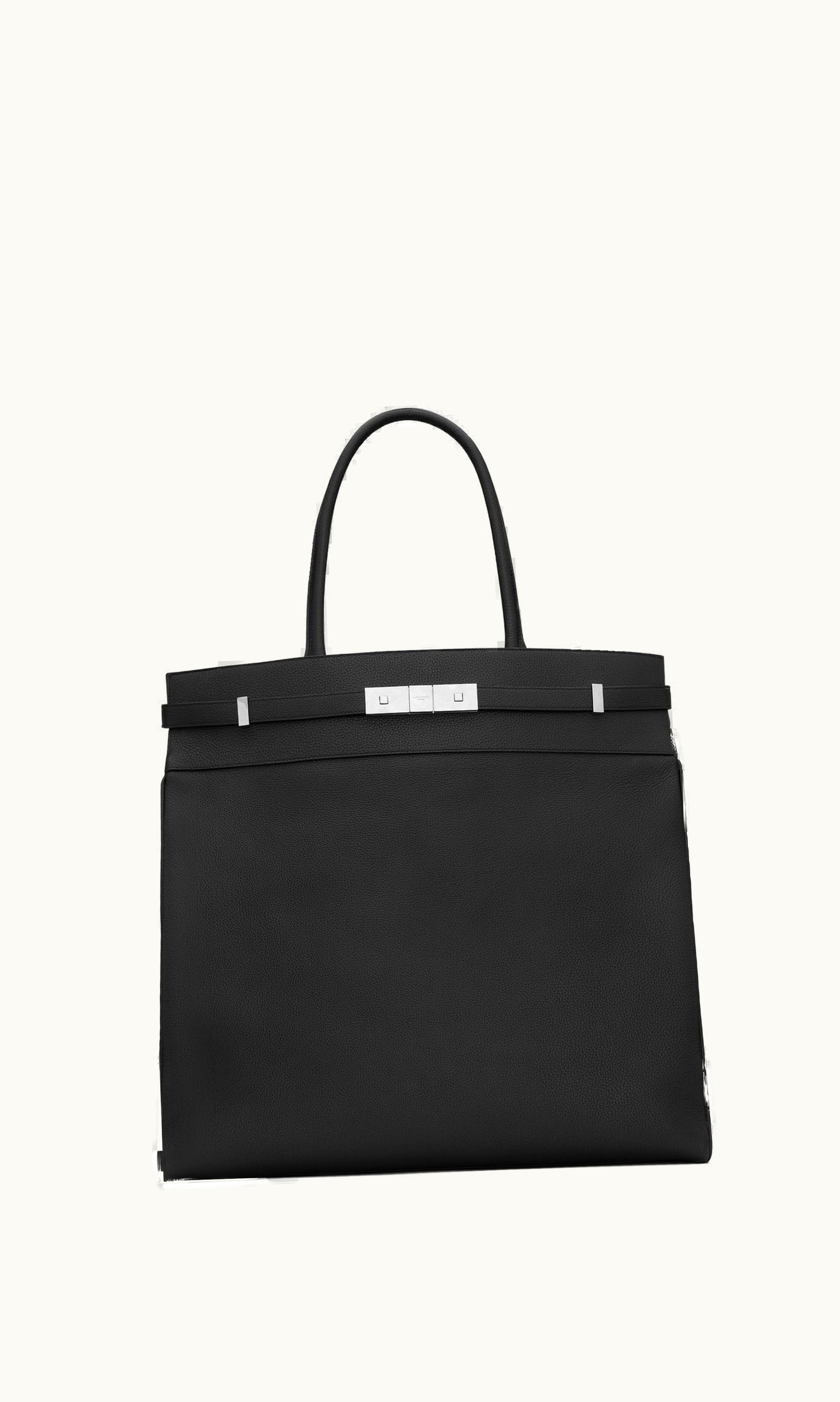 Saint Laurent Saint Laurent Manhattan N / S Tote In Grained Leather Black