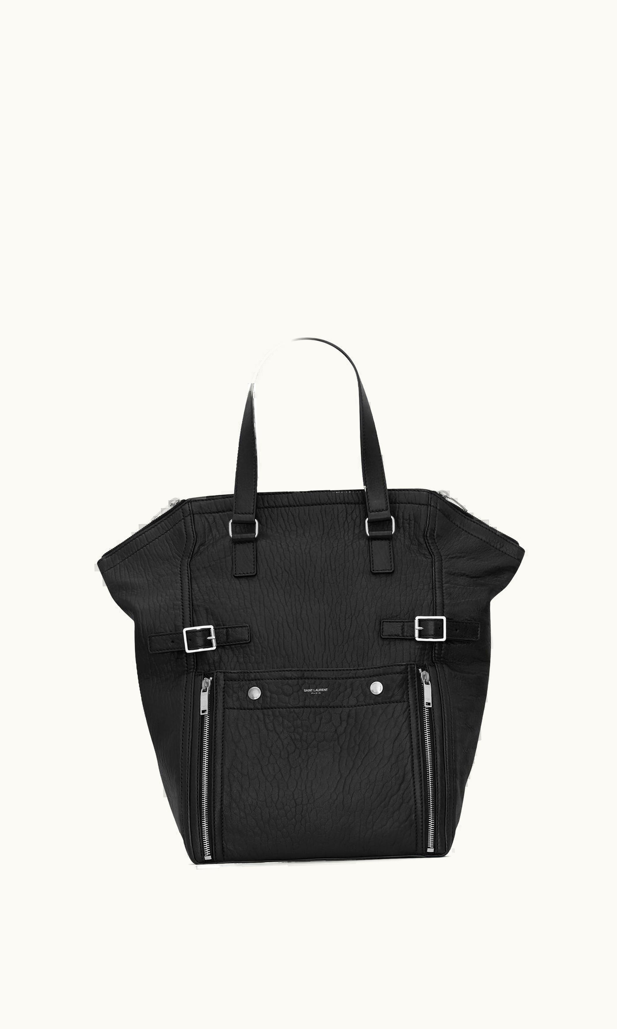 Saint Laurent Saint Laurent Downtown Tote Bag In Lambskin Leather Black