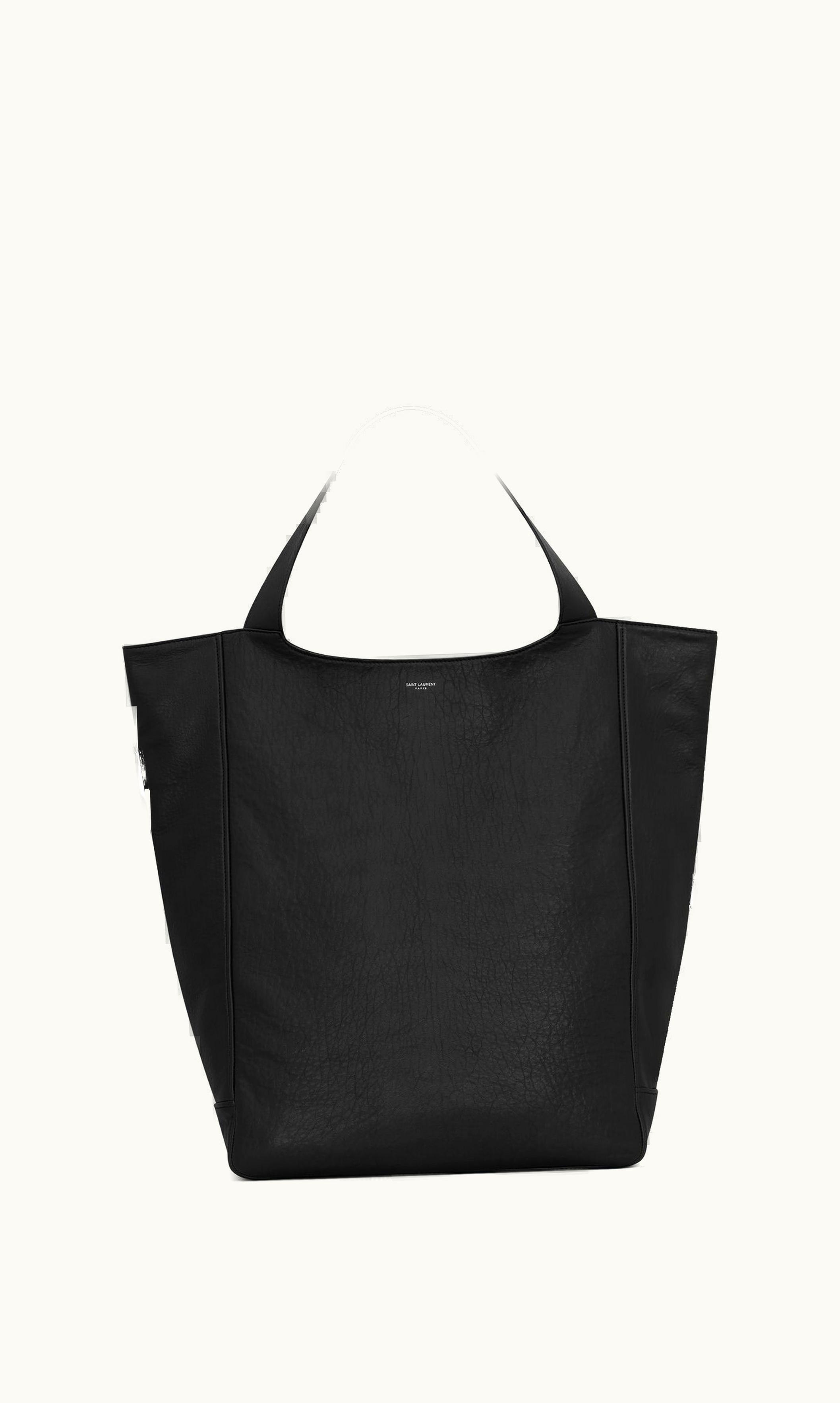 Saint Laurent Saint Laurent Maxi Tote In Grained Leather Black