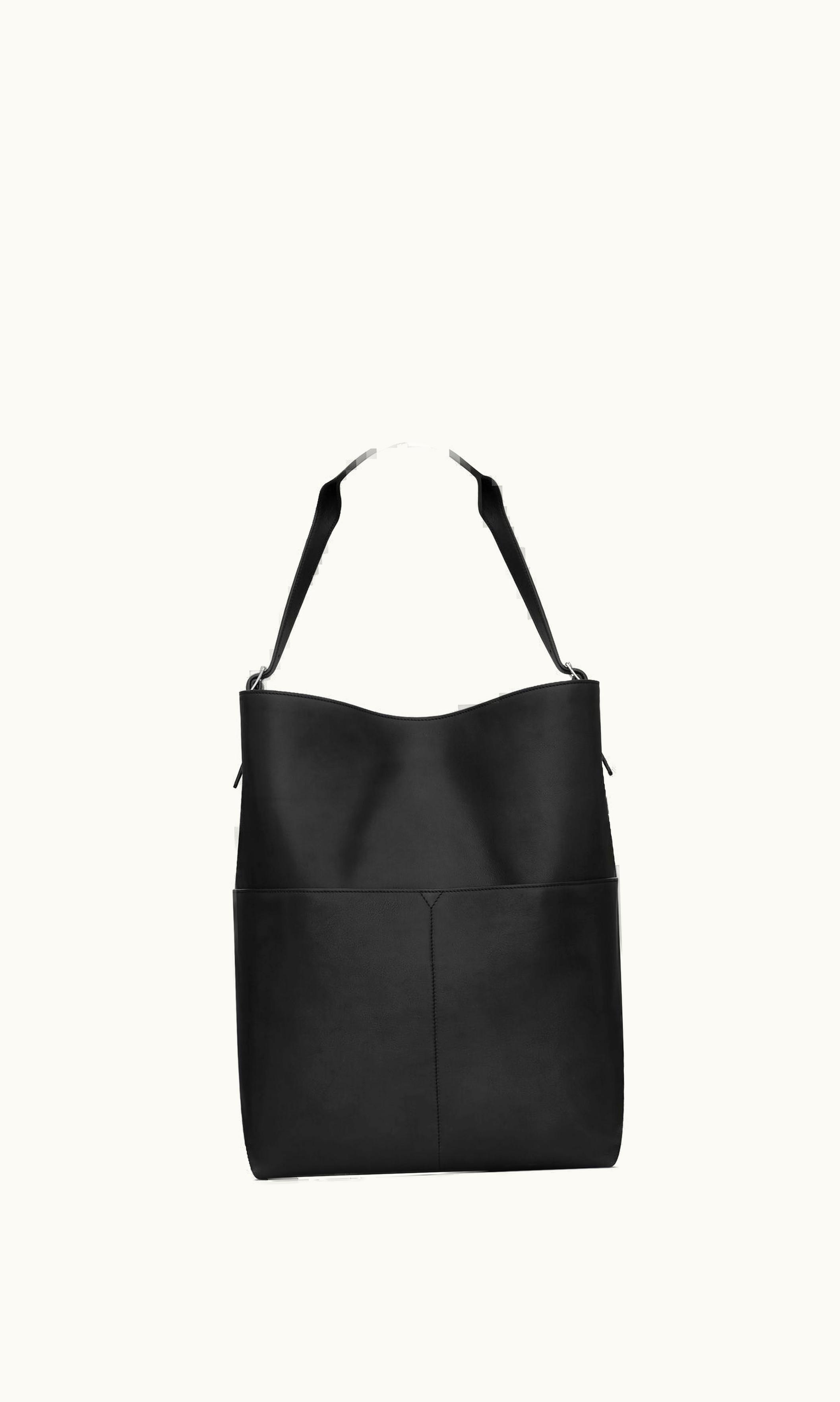Saint Laurent Saint Laurent Paris Long Tote In Smooth Leather Black