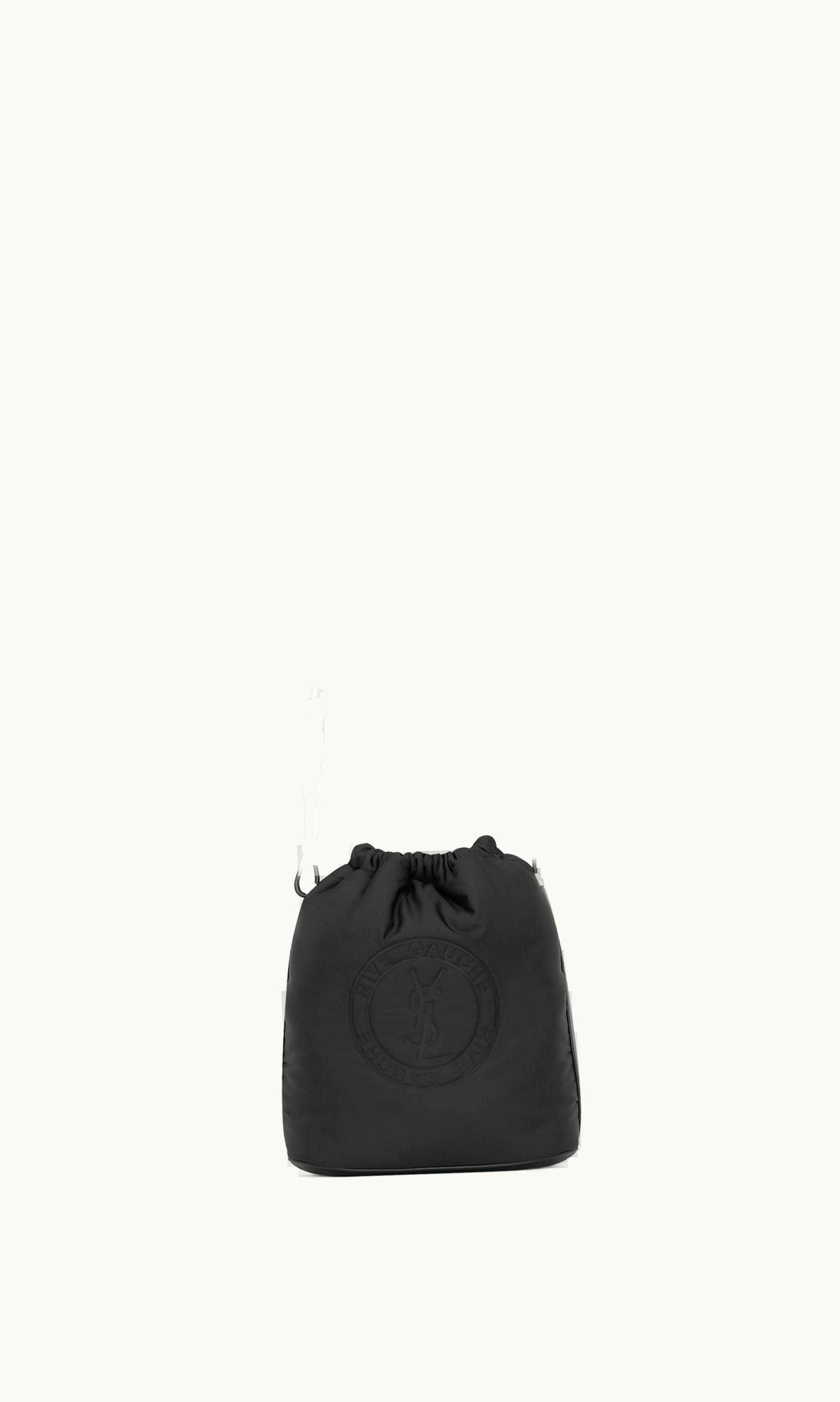 Saint Laurent Saint Laurent Rive Gauche Laced Bucket Bag In Econyl® Black