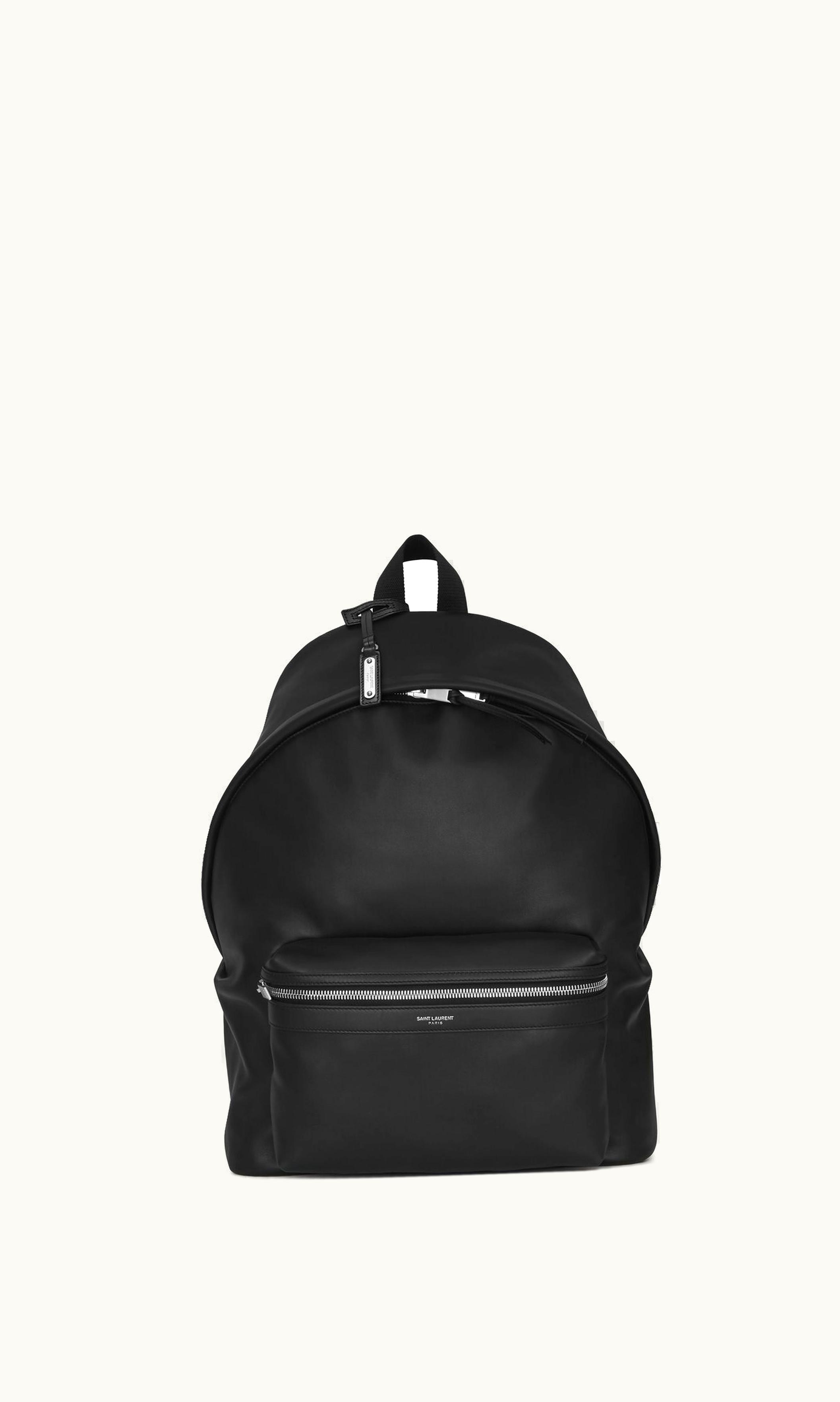 Saint Laurent Saint Laurent City Backpack In Matte Leather Black