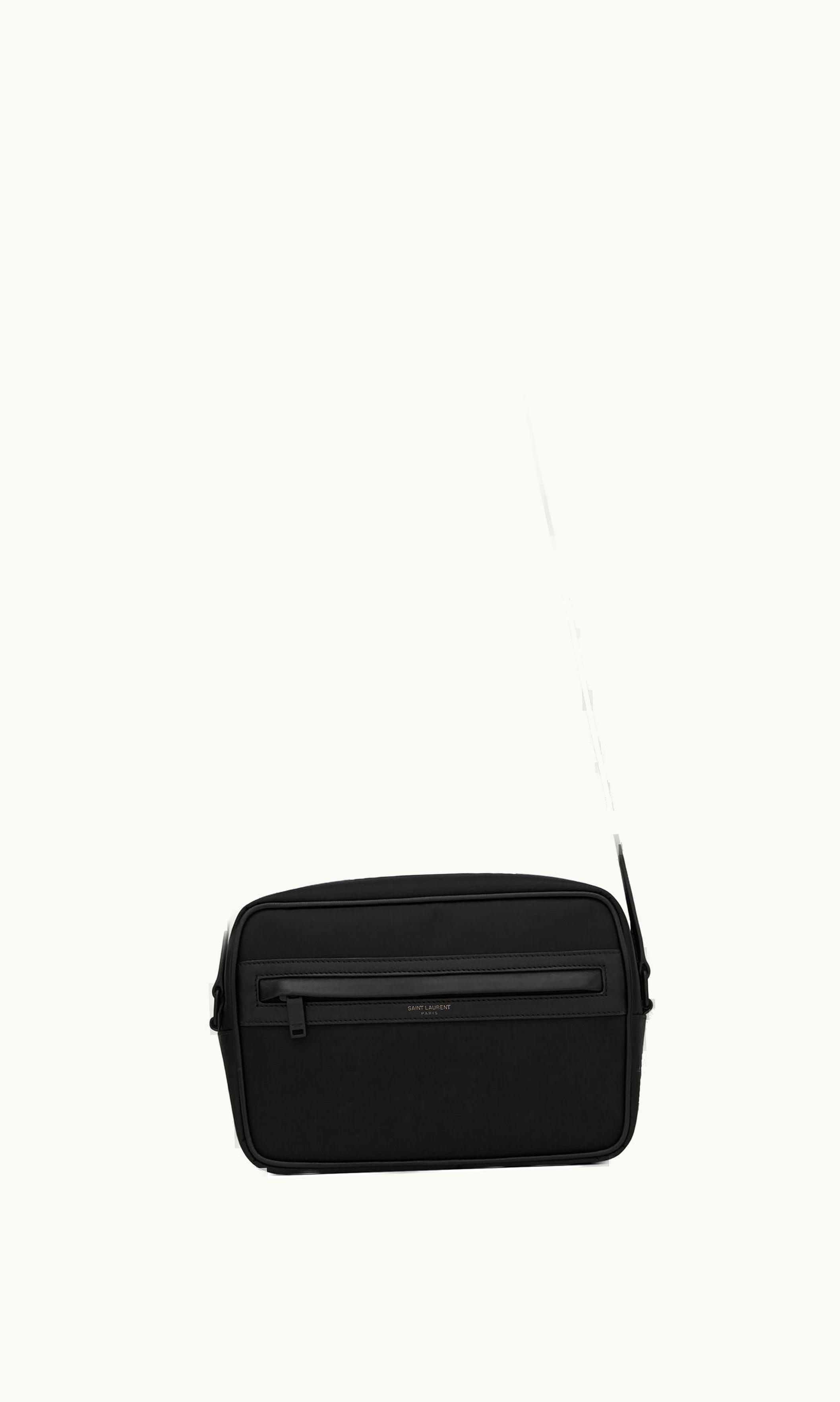 Saint Laurent Saint Laurent Camp Camera Bag In Econyl® And Lambskin Noir