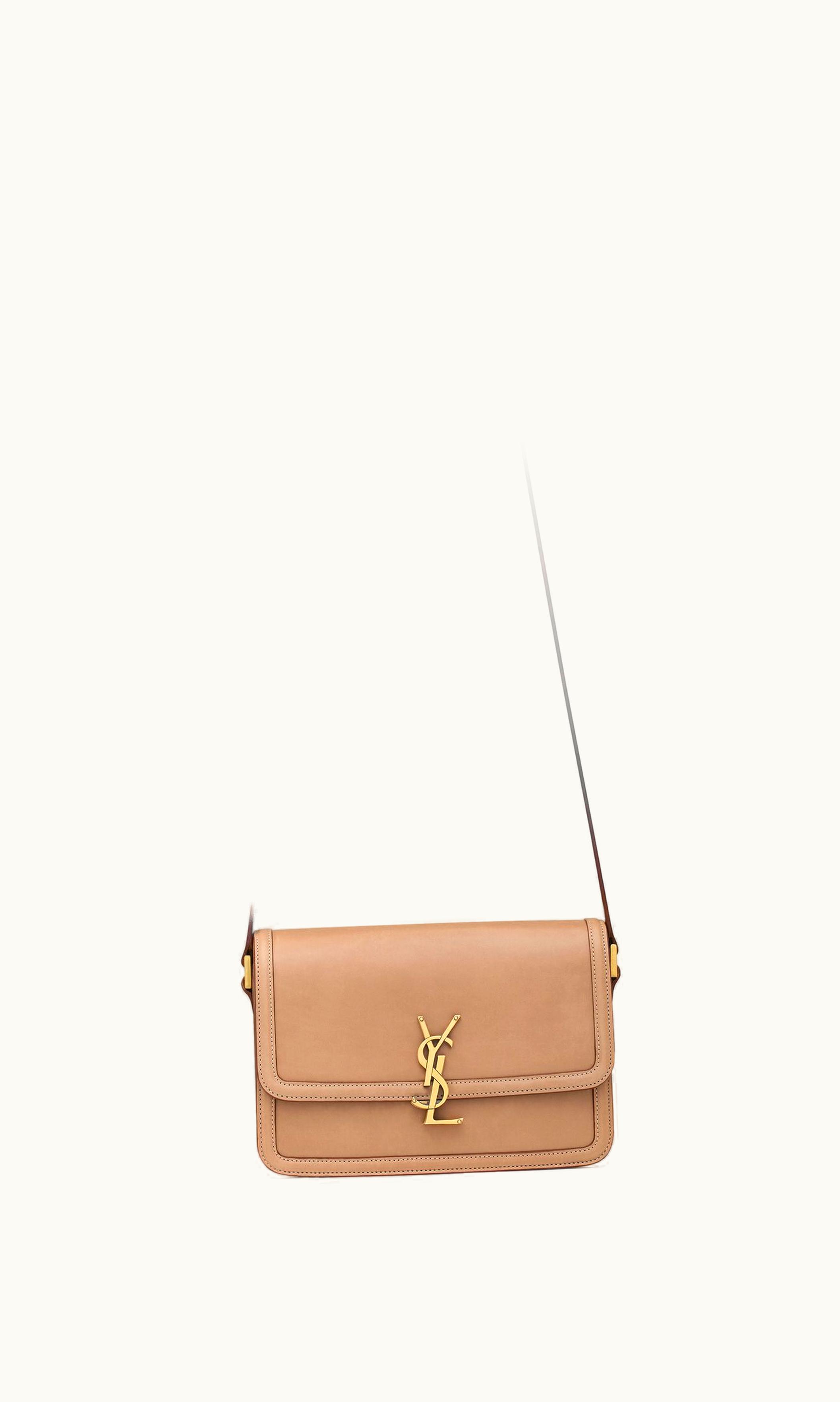 Saint Laurent Saint Laurent Solferino Medium Satchel In Vegetable-Tanned Leather Brown Gold