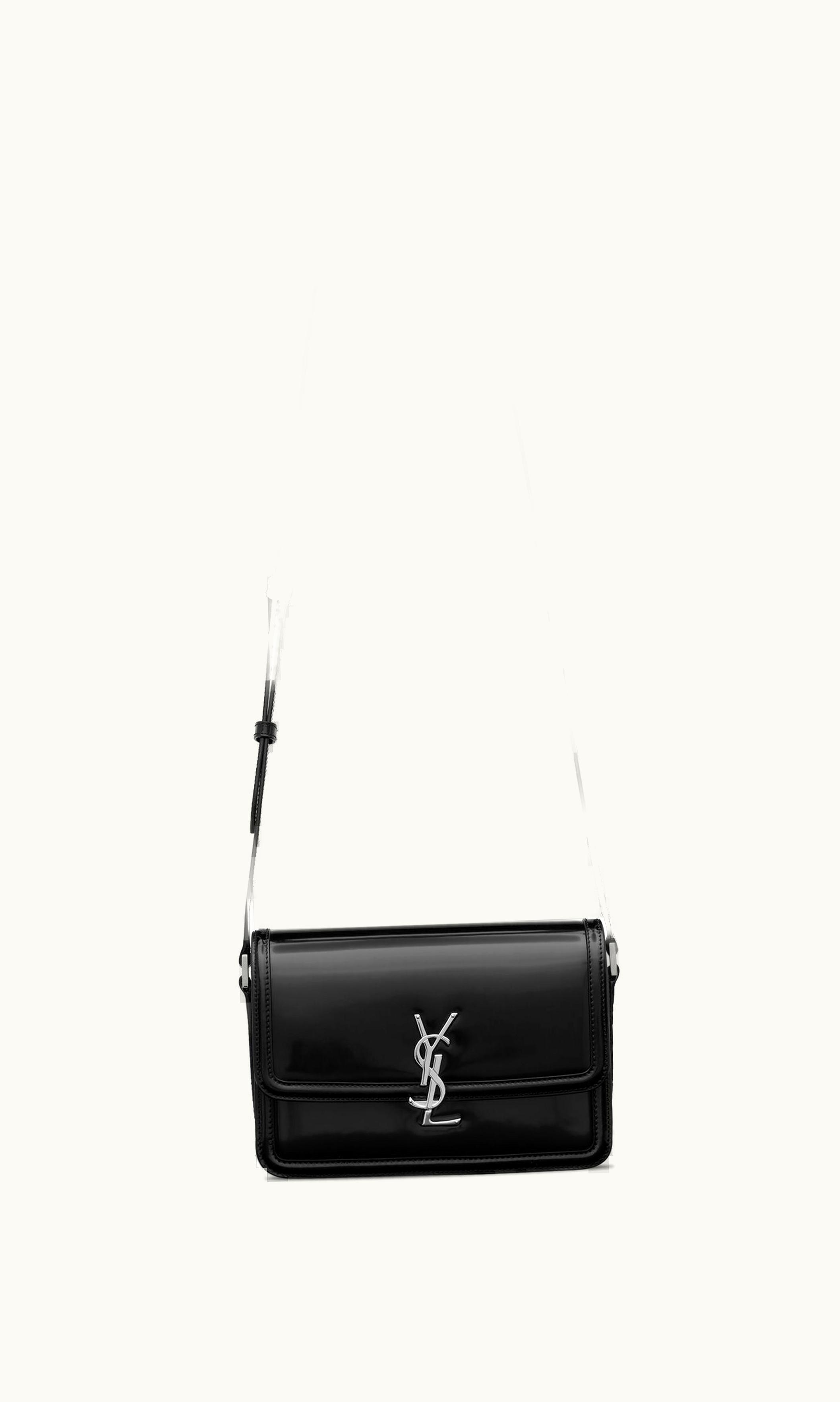 Saint Laurent Saint Laurent Solferino Medium In Glazed Leather Black