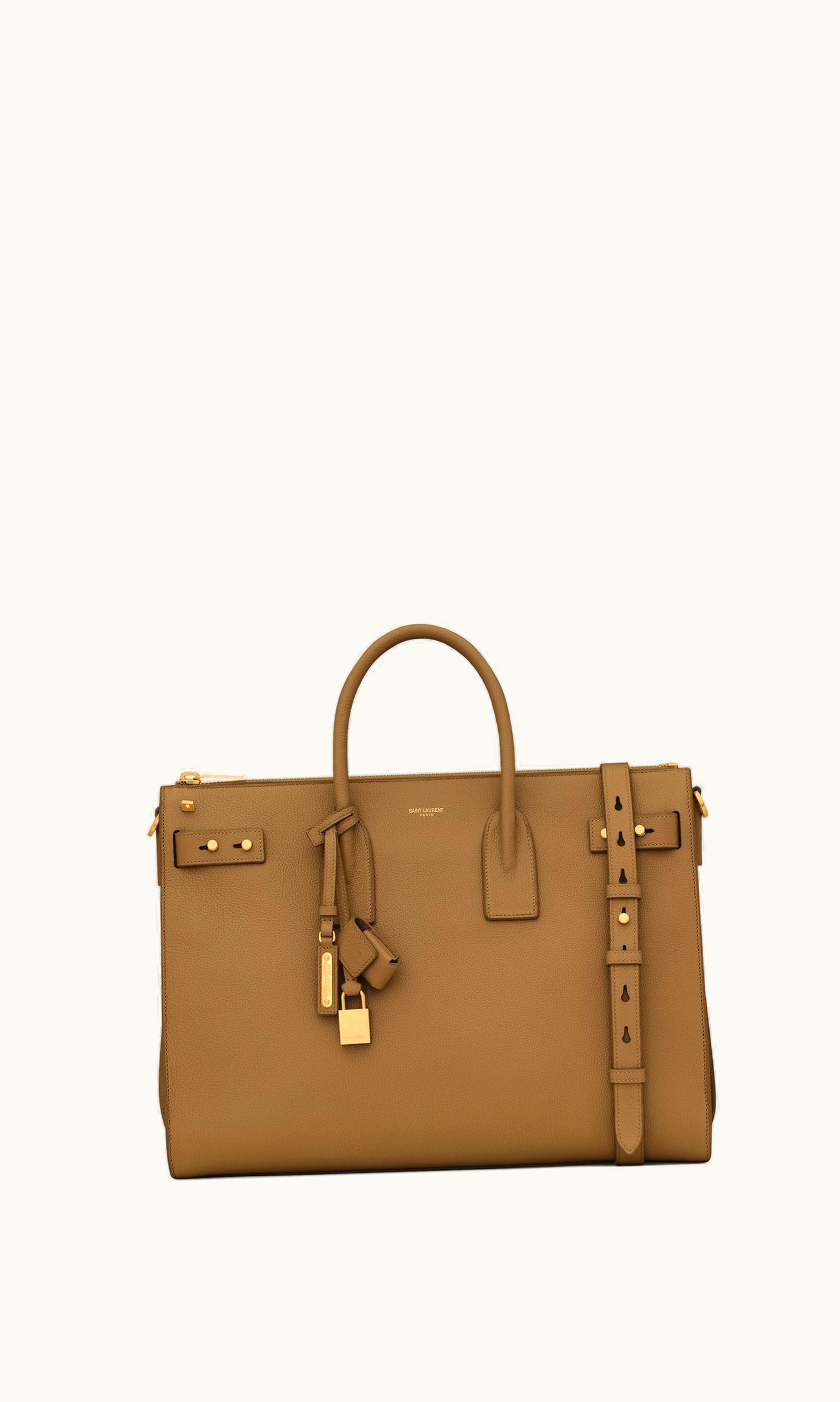 Saint Laurent Saint Laurent Sac De Jour Thin Large In Grained Leather Old Oil