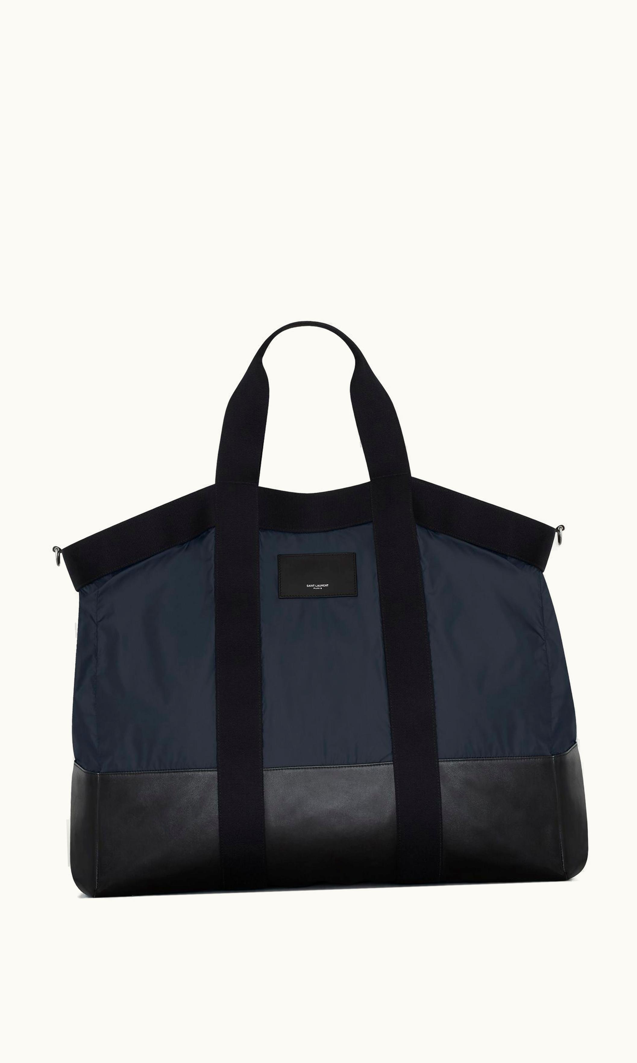 Saint Laurent City Saint Laurent Big Tote In Econyl® Regenerated Nylon Navy