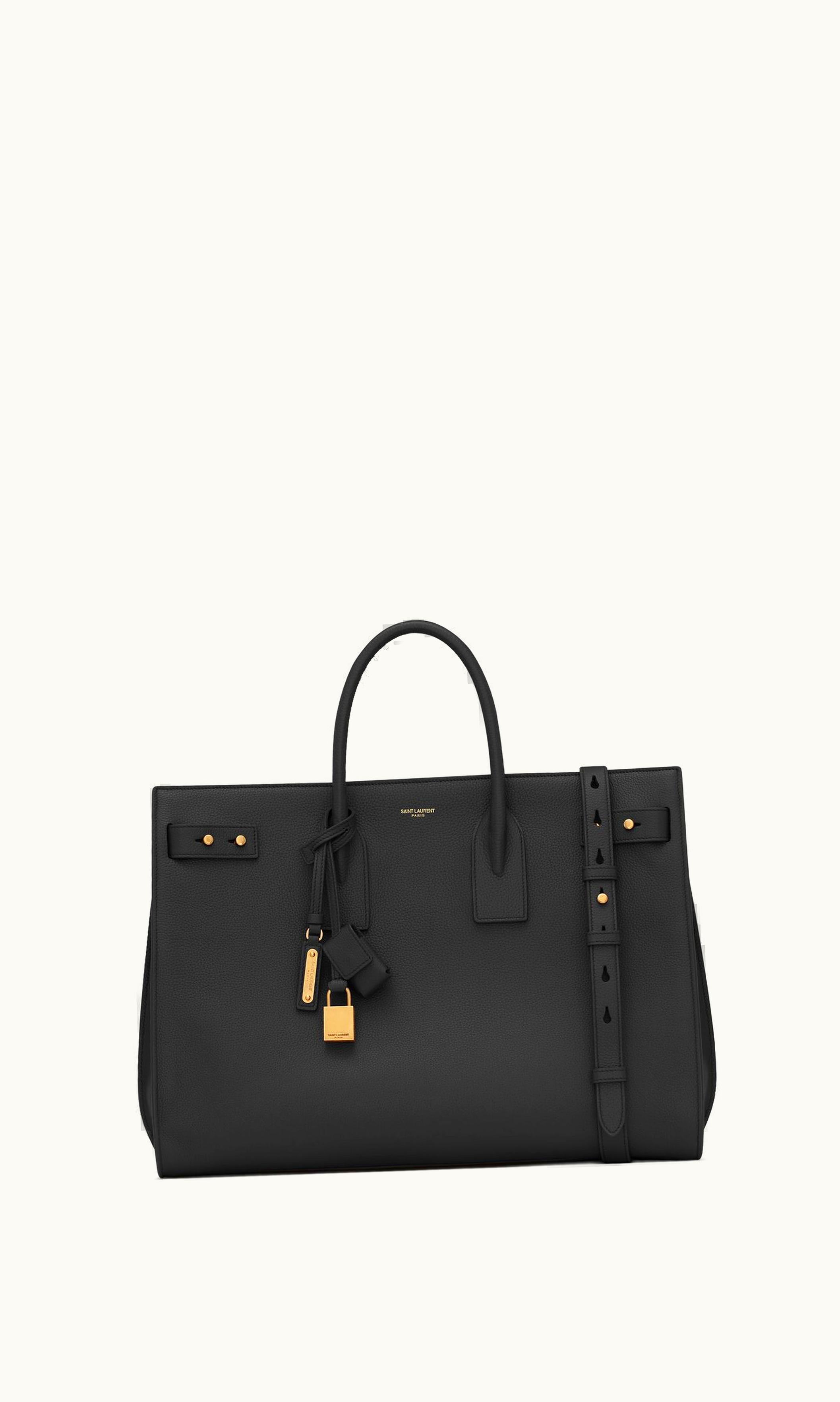 Saint Laurent Saint Laurent Sac De Jour Thin Large Bag In Grained Leather Noir