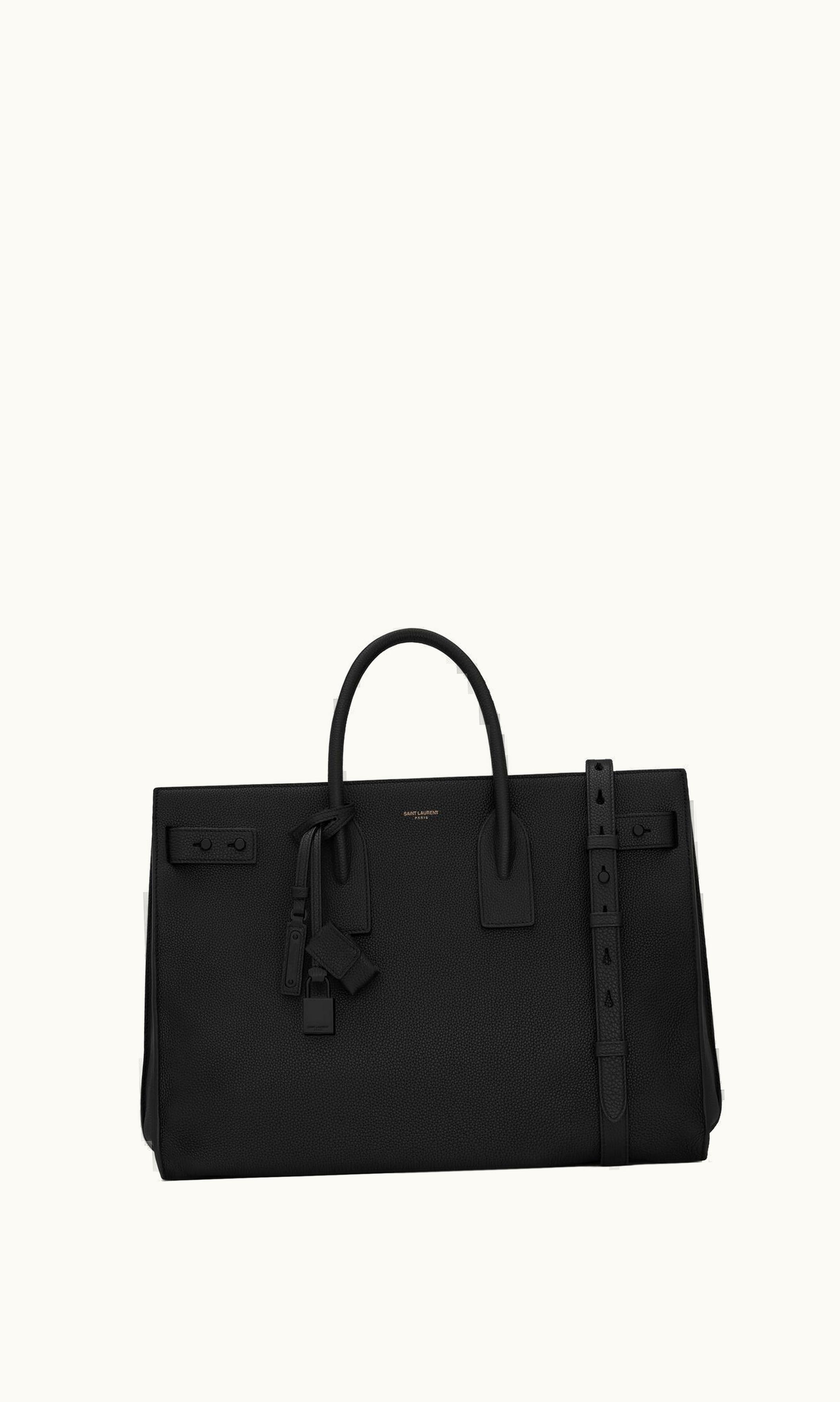 Saint Laurent Saint Laurent Sac De Jour Thin Large In Grained Leather Black