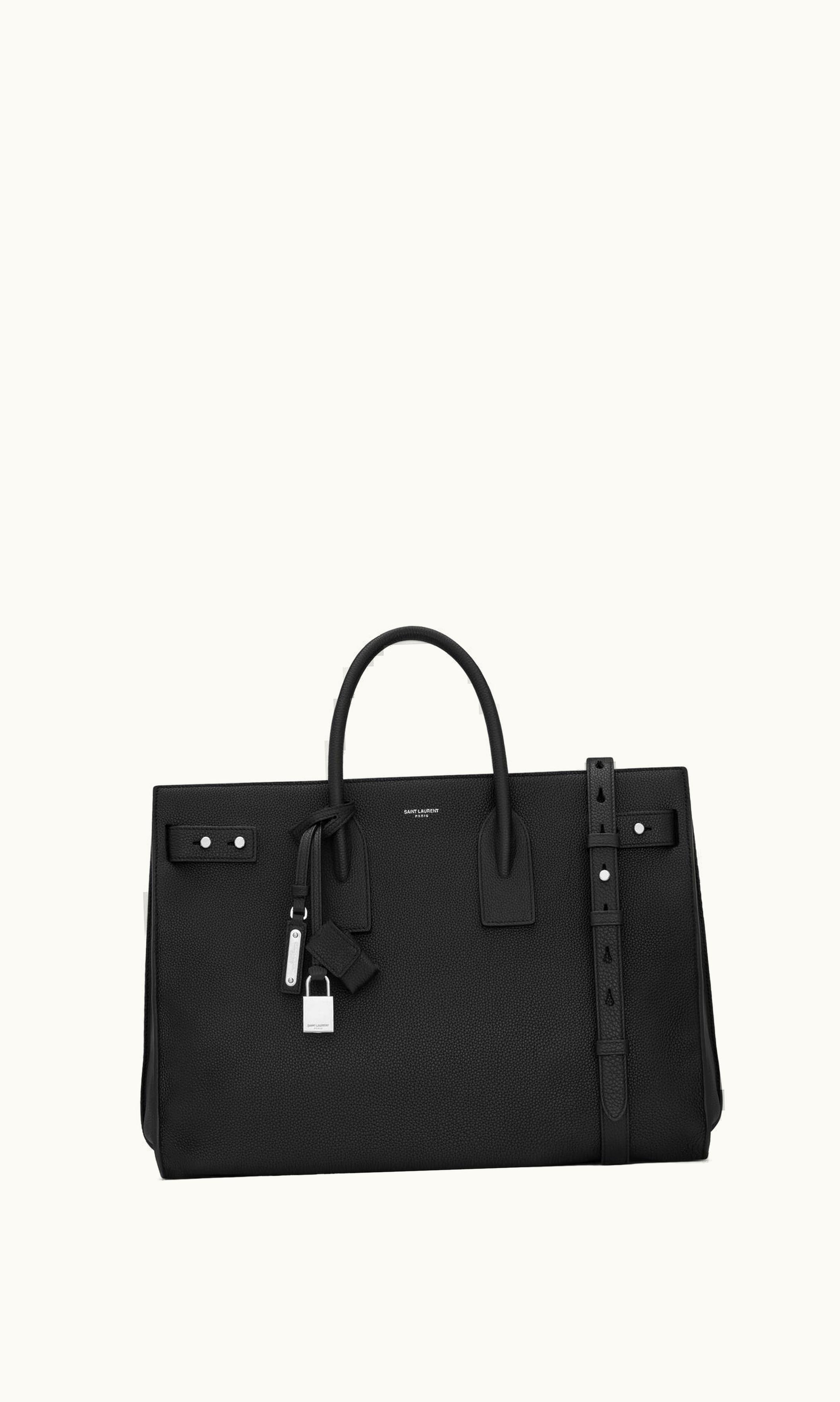 Saint Laurent Saint Laurent Sac De Jour Thin Large In Grained Leather Black BLACK