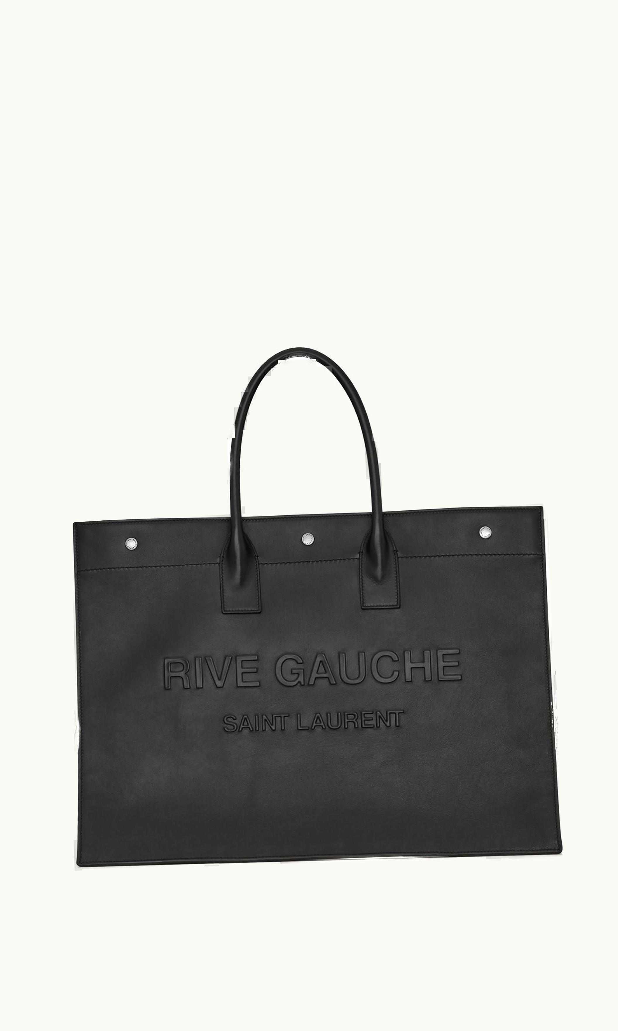 Saint Laurent Saint Laurent Rive Gauche Large Tote Bag In Smooth Leather Black
