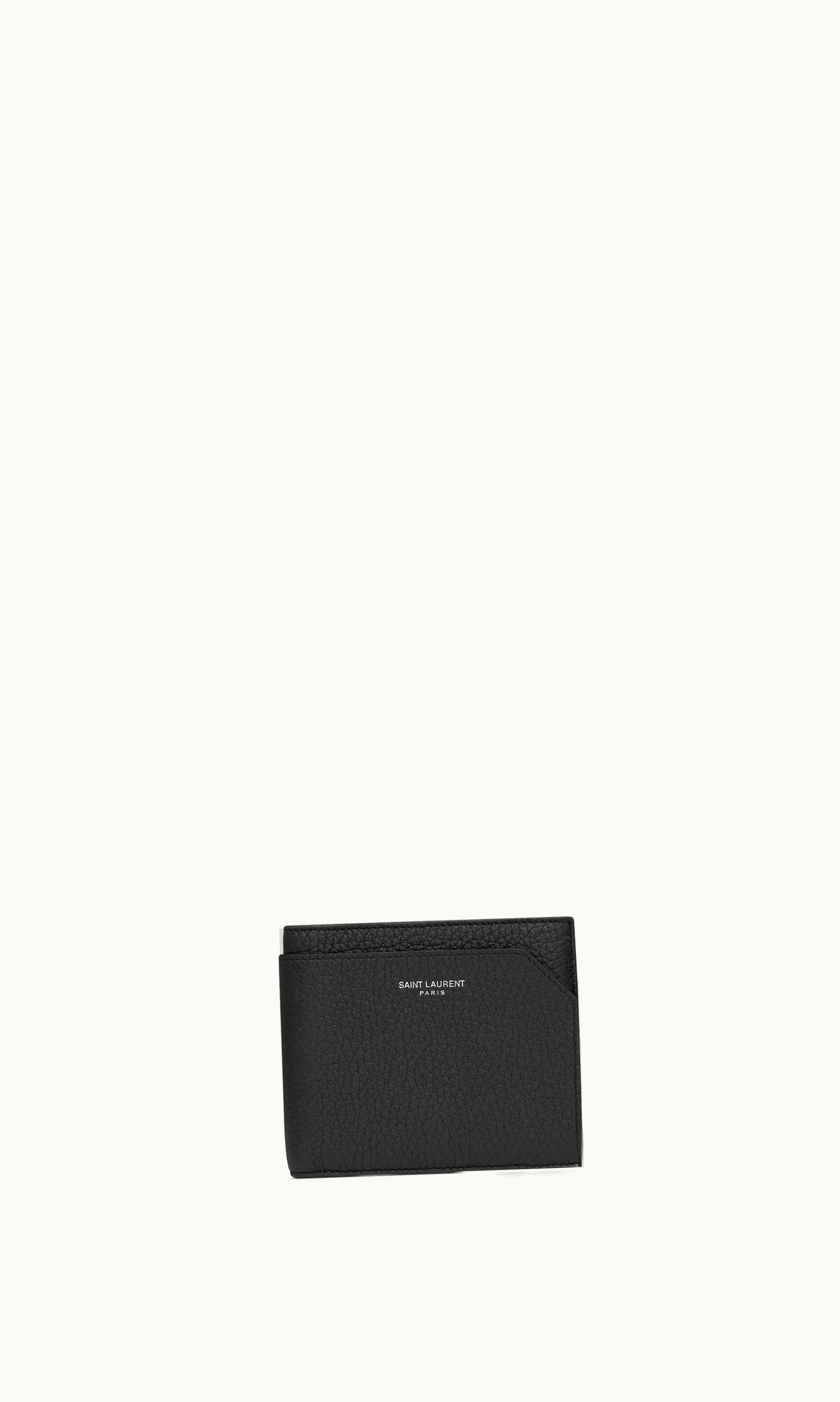 Saint Laurent Saint Laurent Paris East / West Wallet In Grained Leather Black