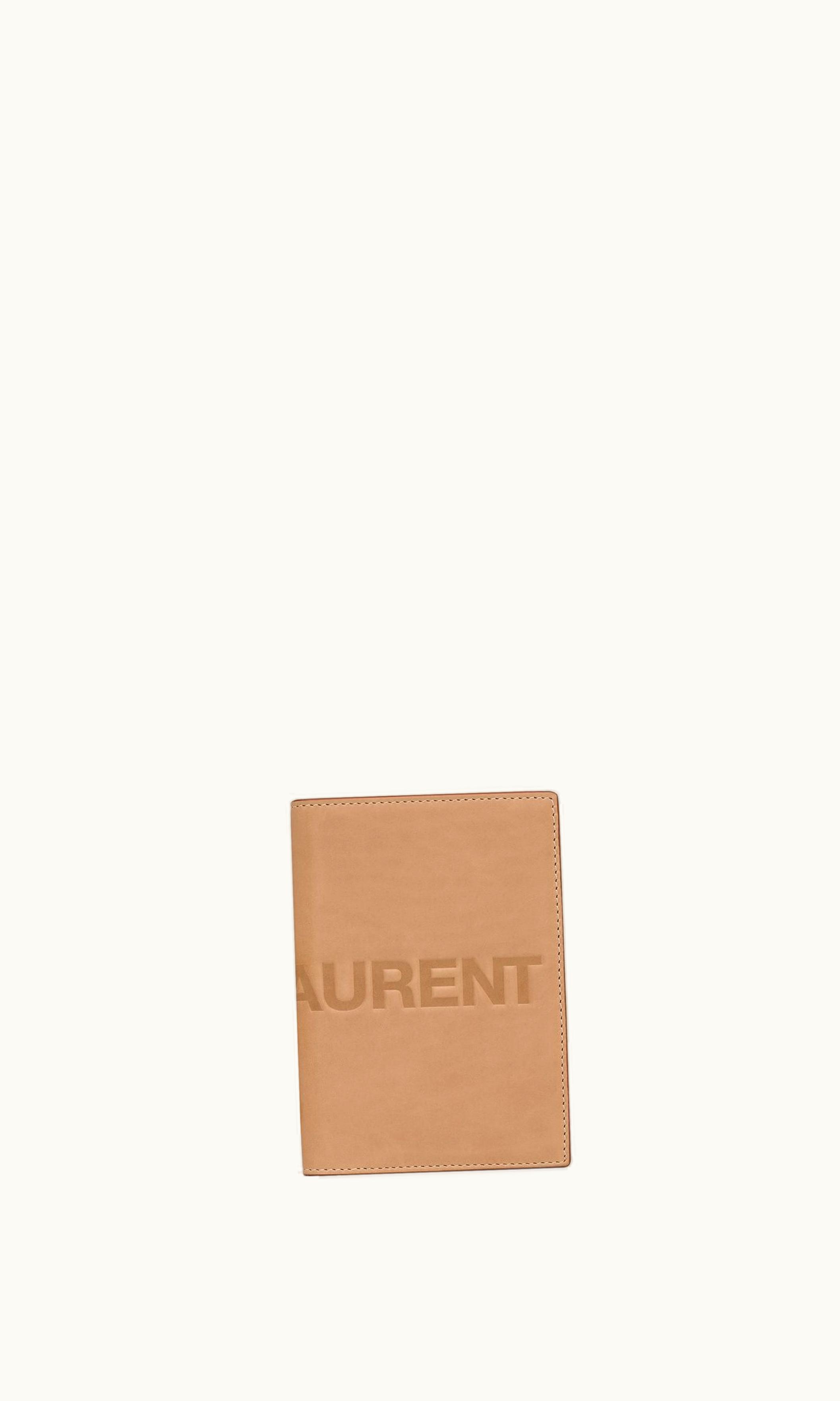 Saint Laurent Saint Laurent Passport Case In Vegetable-Tanned Leather Vintage Brown Gold