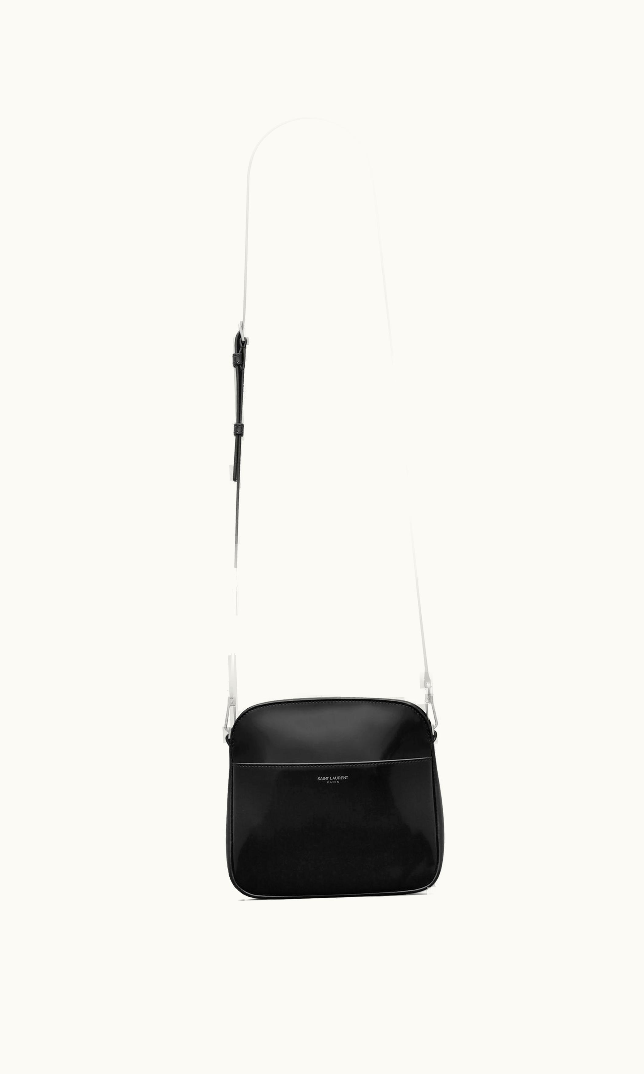 Saint Laurent Saint Laurent Paris Mini Camera Bag In Brushed Leather Black