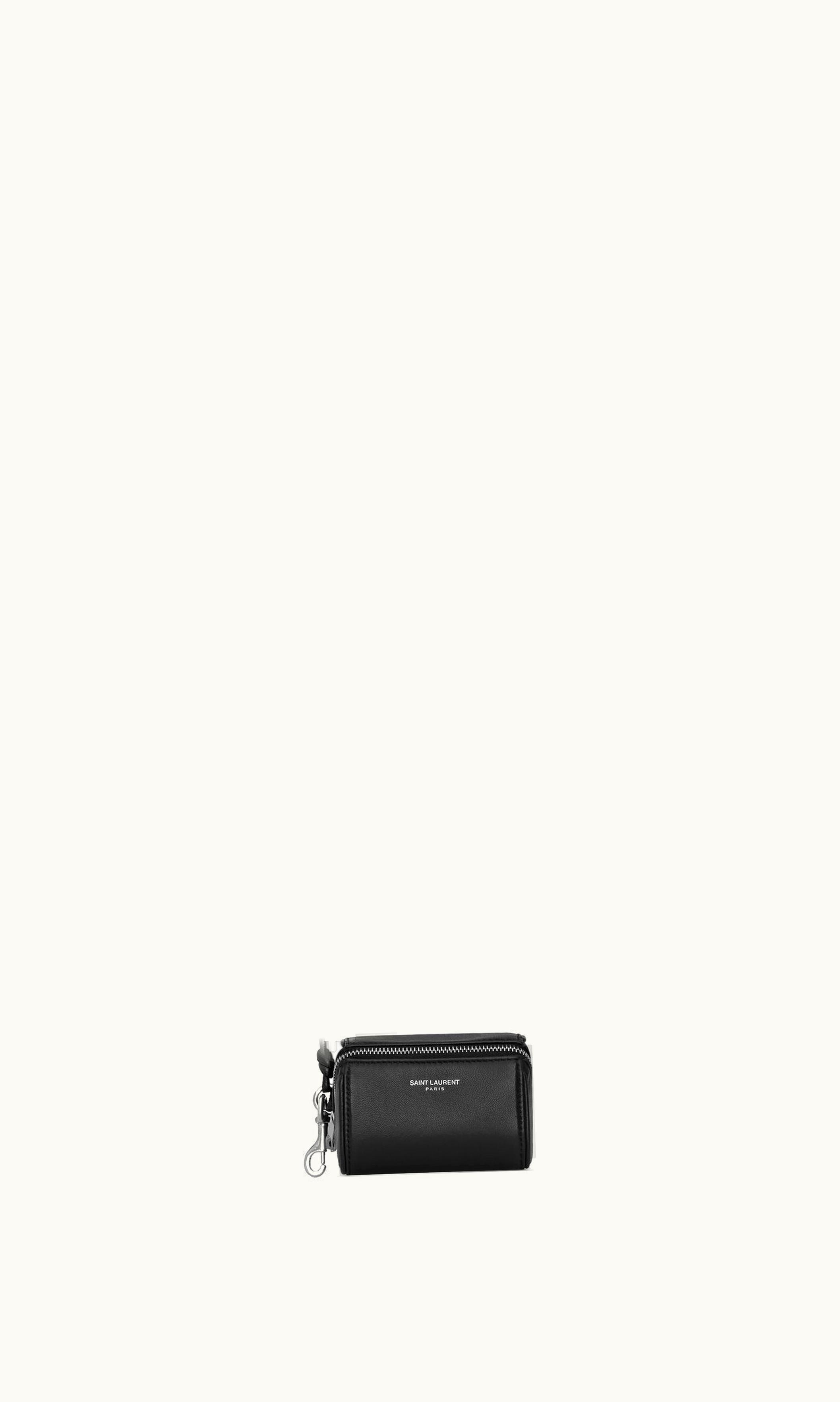 Saint Laurent Saint Laurent Paris Fragments Zipped Box In Lambskin Black