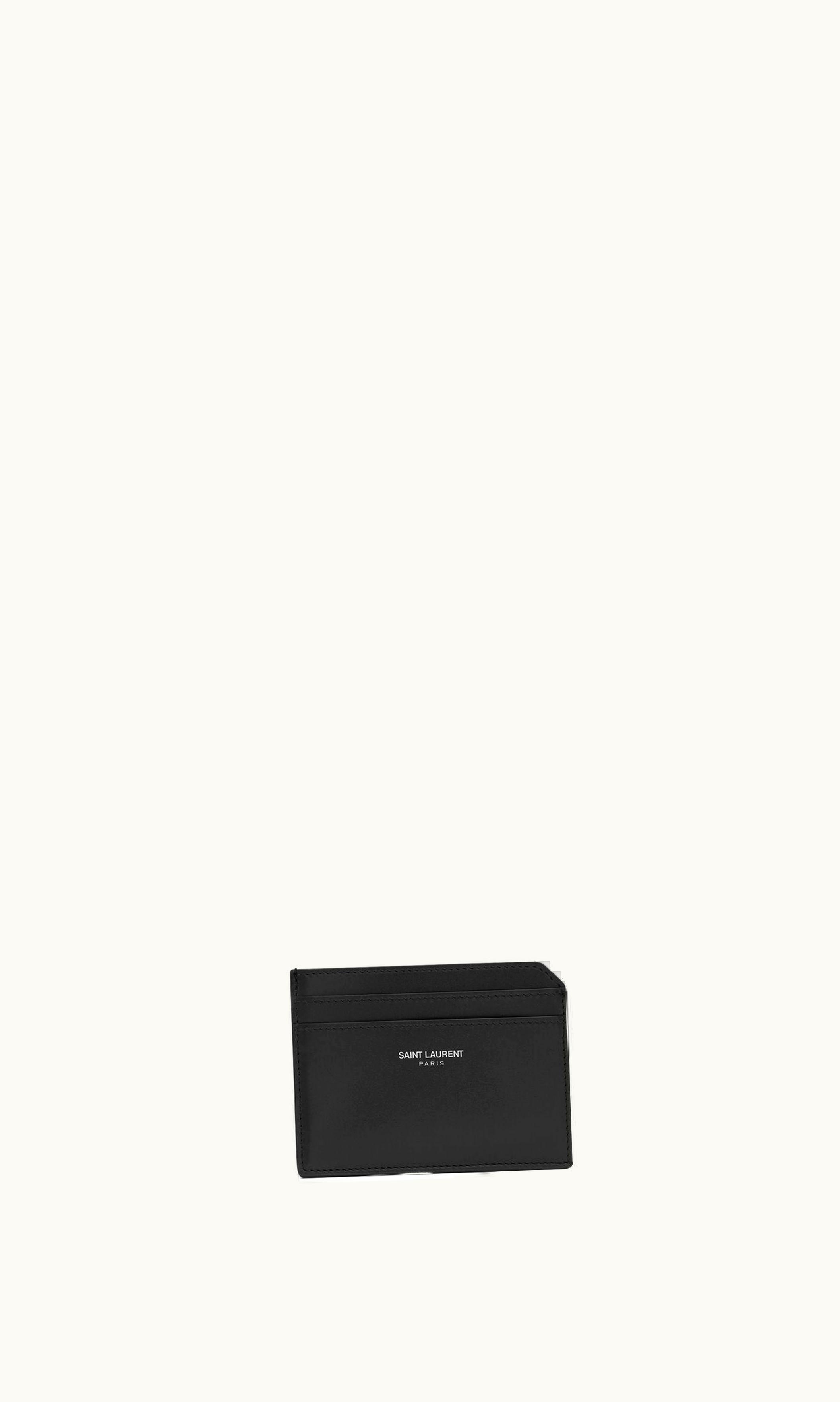 Saint Laurent Saint Laurent Paris Open Card Case In Smooth Leather Black