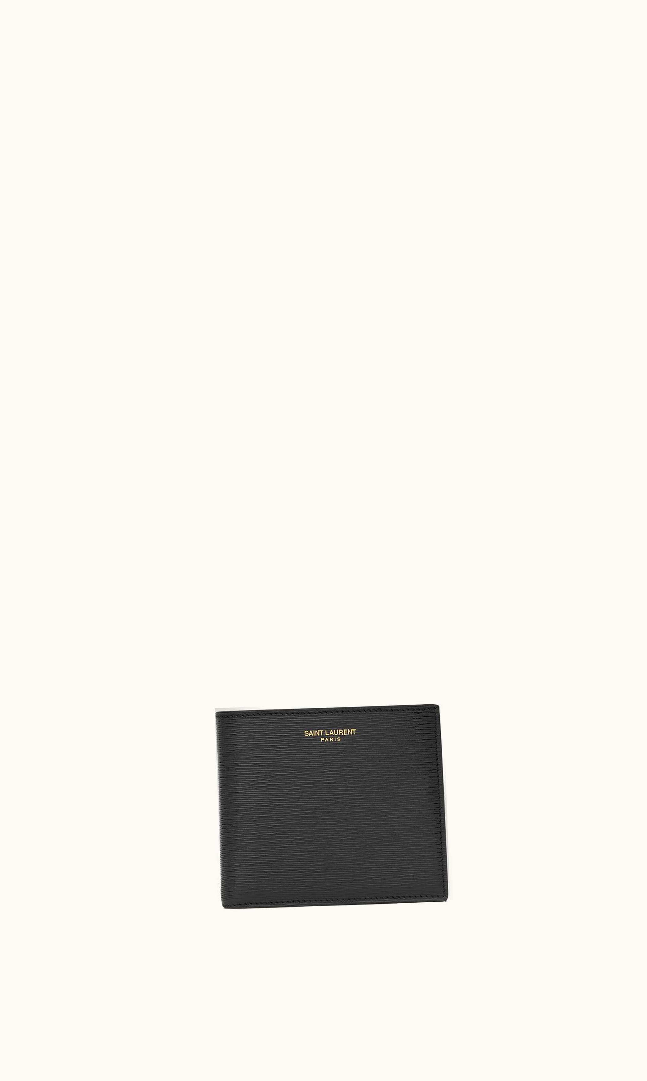 Saint Laurent Saint Laurent Paris East / West Wallet In Ripple-Embossed Leather Black