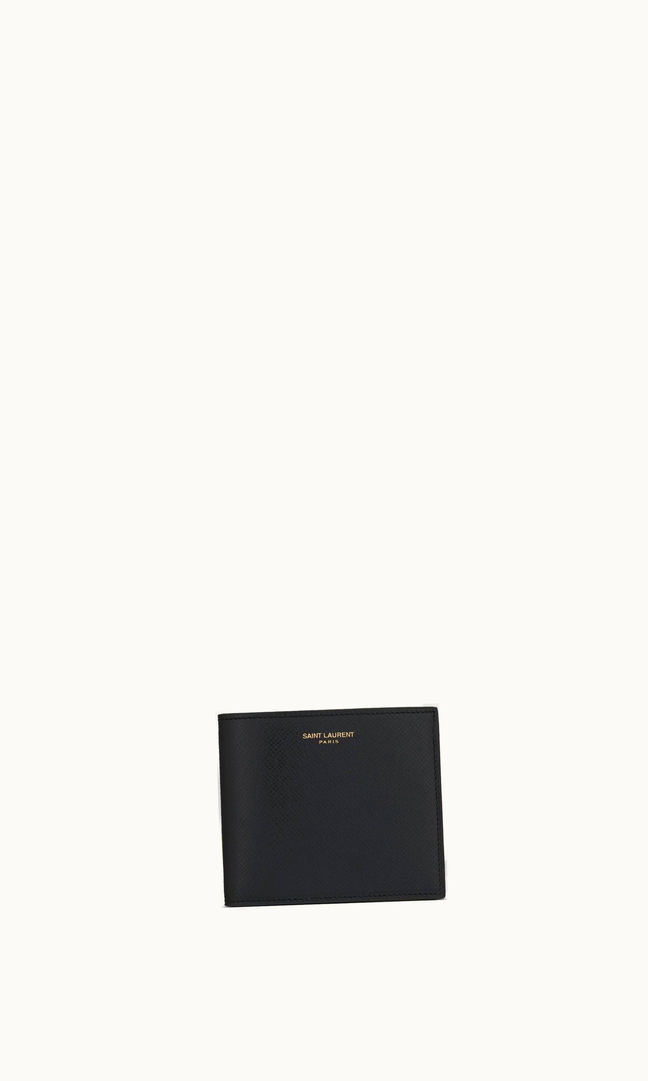 Saint Laurent Saint Laurent Paris East / West Wallet With Coin Purse In Coated Bark Leather Black