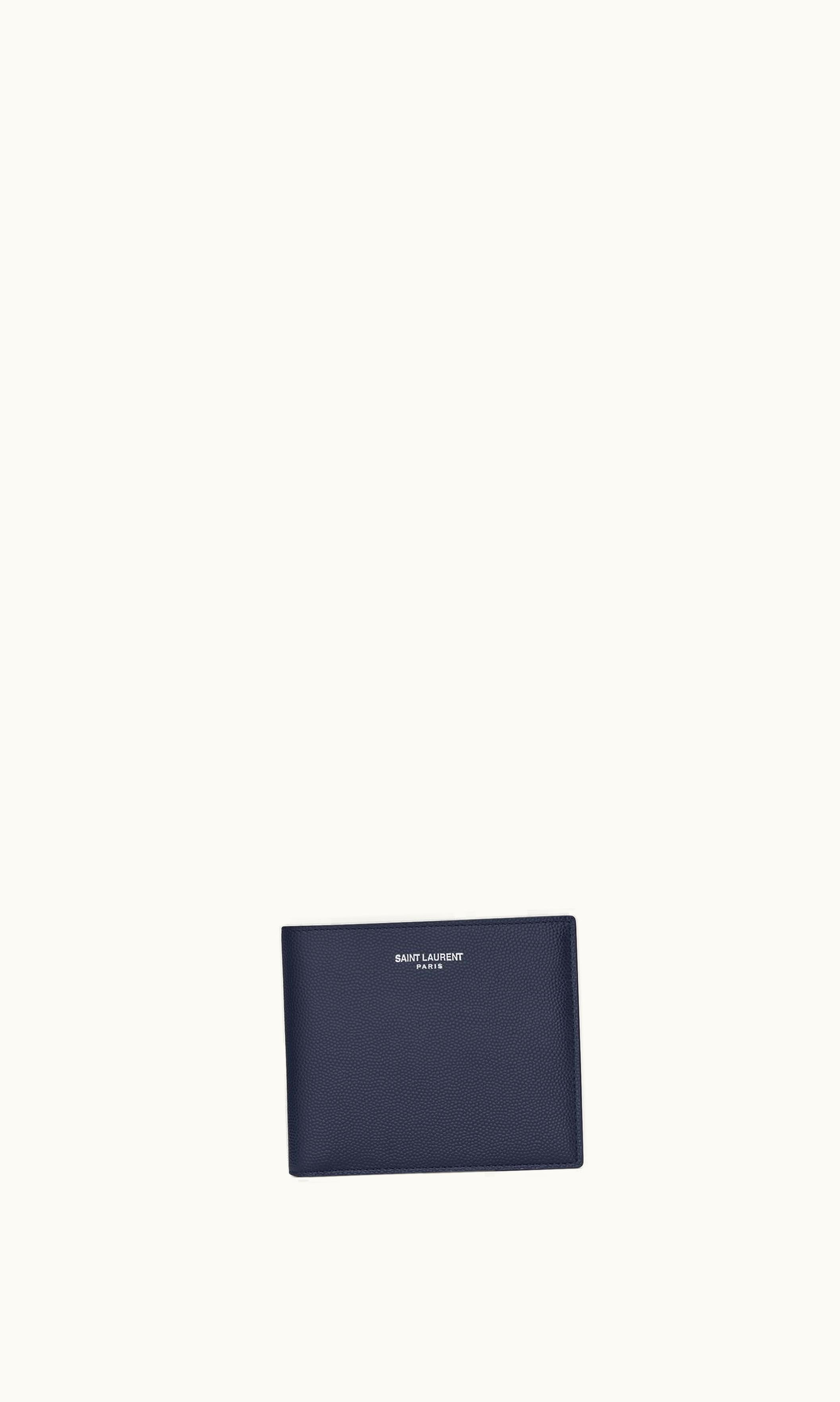 Saint Laurent Saint Laurent East / West Wallet In Grain De Poudre Embossed Leather Midnight Blue