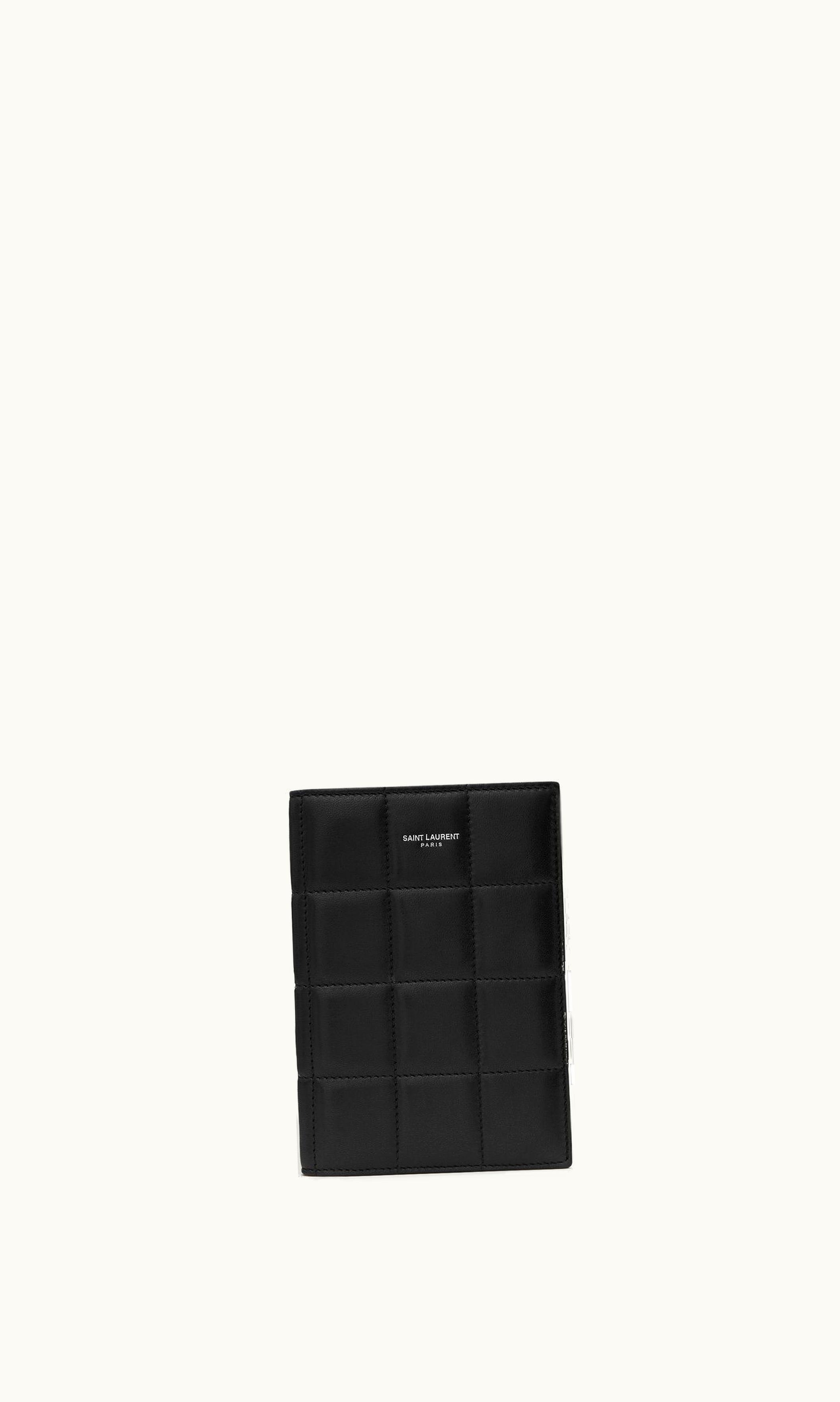 Saint Laurent Saint Laurent Paris Passport Case In Smooth Leather Black