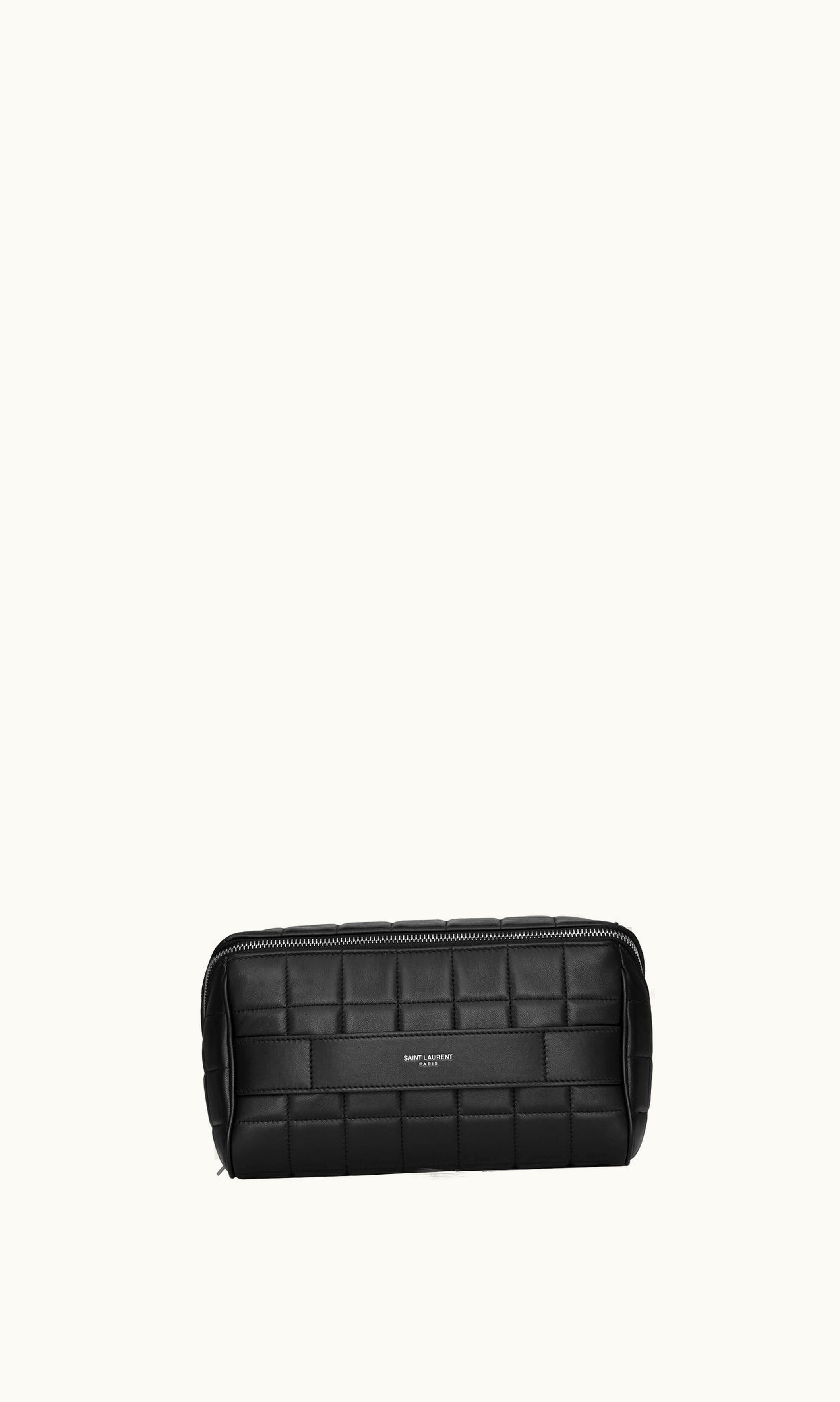 Saint Laurent Saint Laurent Paris Vanity Case In Smooth Leather Black