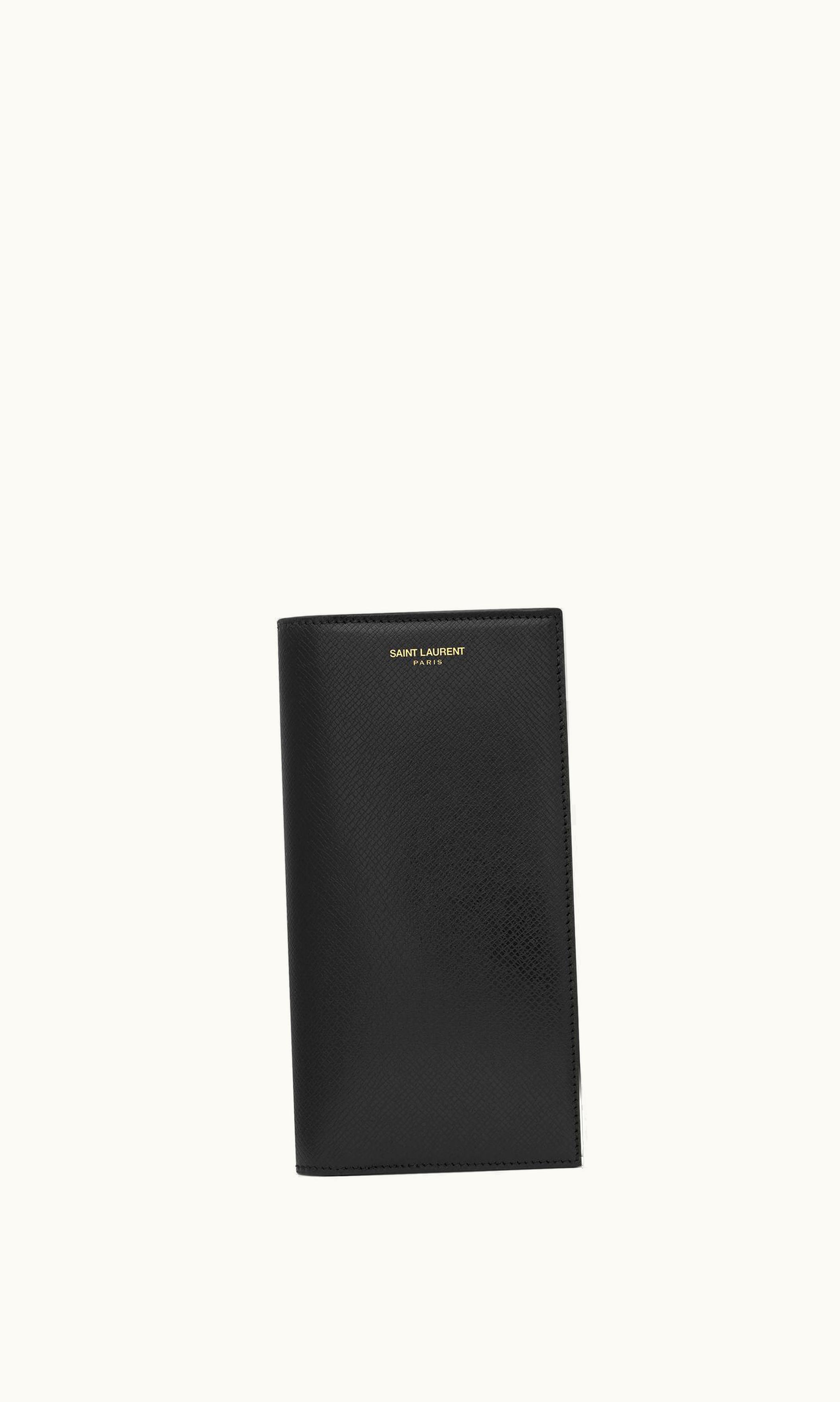 Saint Laurent Saint Laurent Paris Continental Wallet In Coated Bark Leather Black