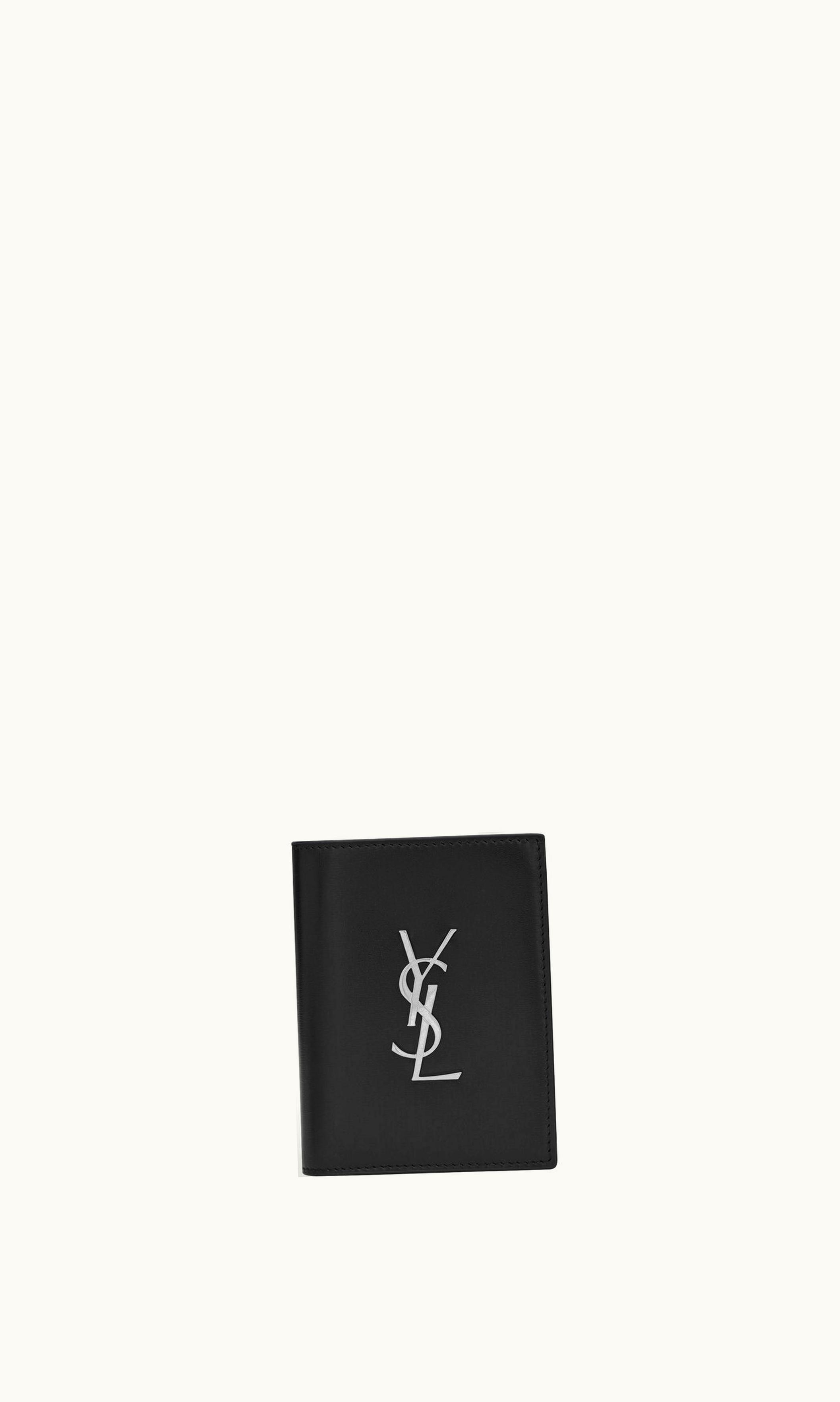Saint Laurent Saint Laurent Cassandre Credit Card Wallet In Smooth Leather Black