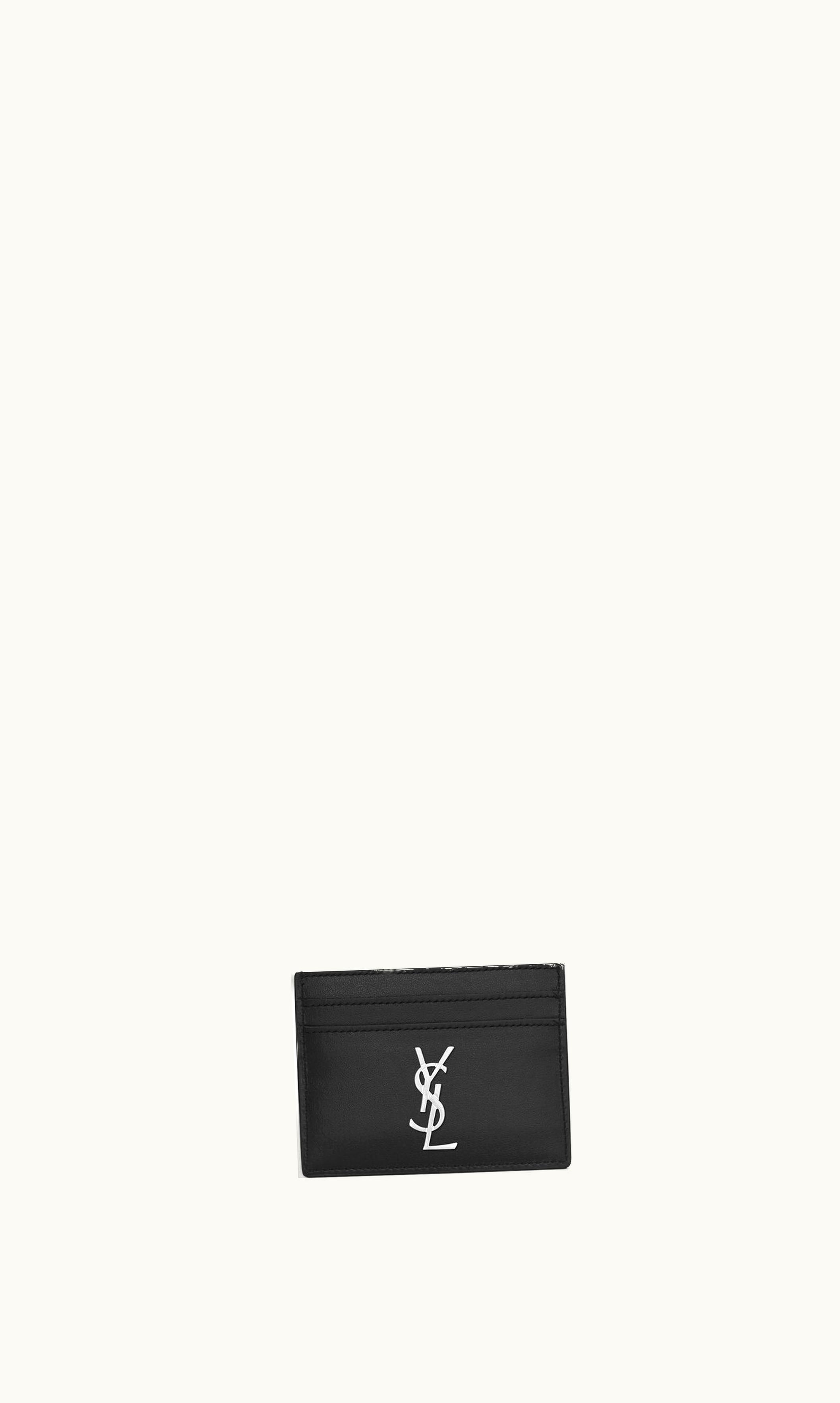 Saint Laurent Saint Laurent Cassandre Card Case In Smooth Leather Black