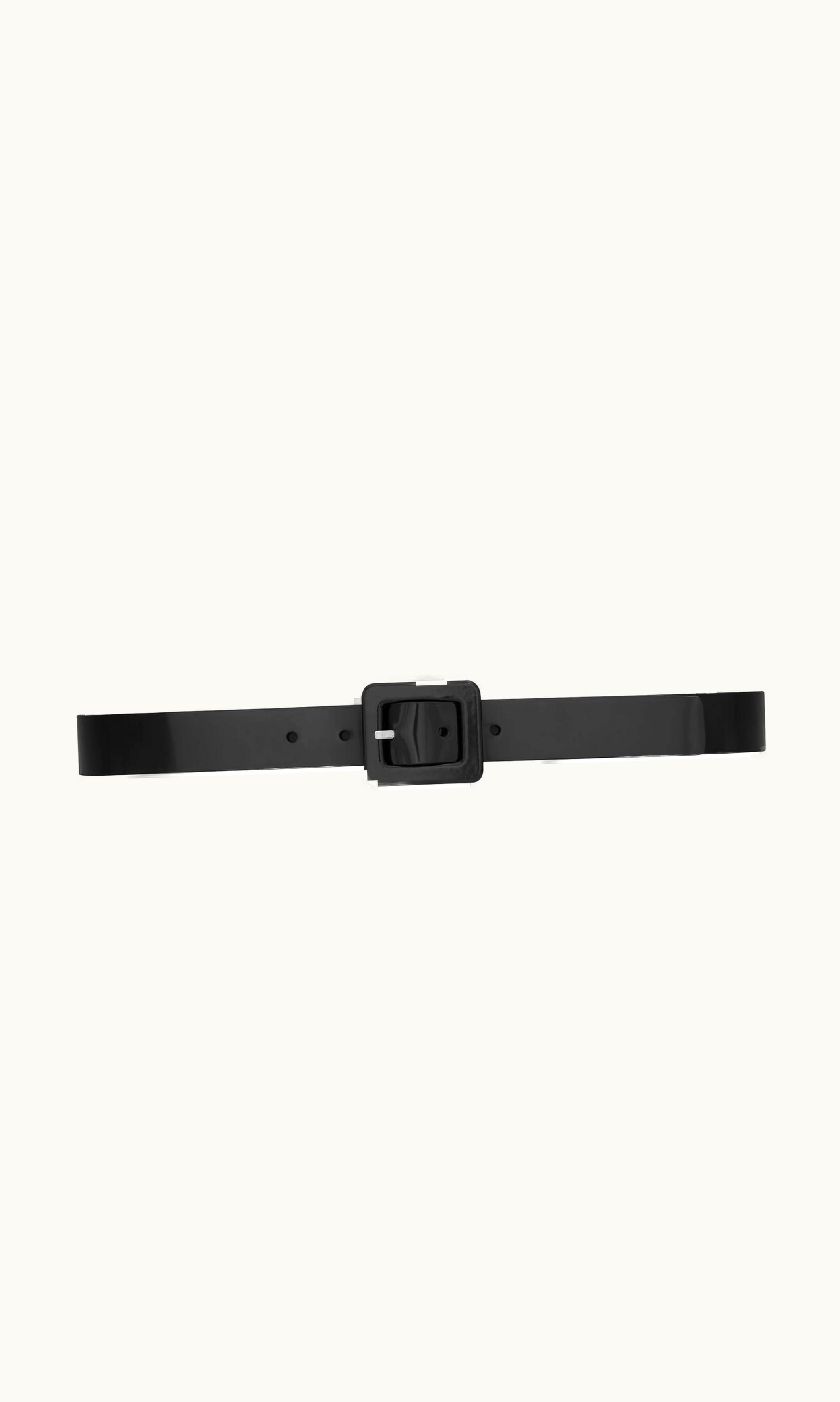 Saint Laurent Saint Laurent Square Buckle Belt In Shiny Leather Black BLACK