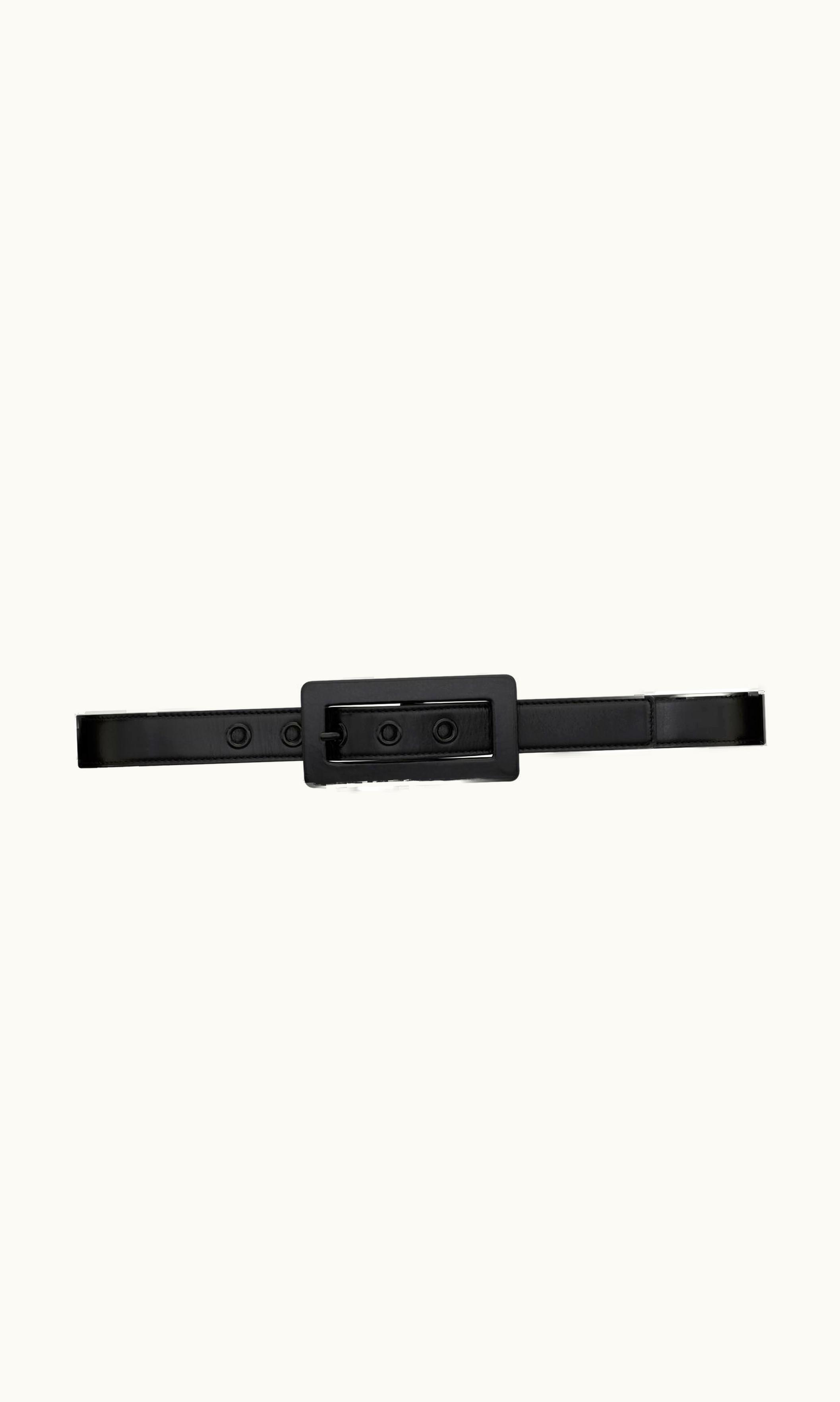 Saint Laurent Saint Laurent Rectangular Buckle Belt In Smooth Leather Black BLACK