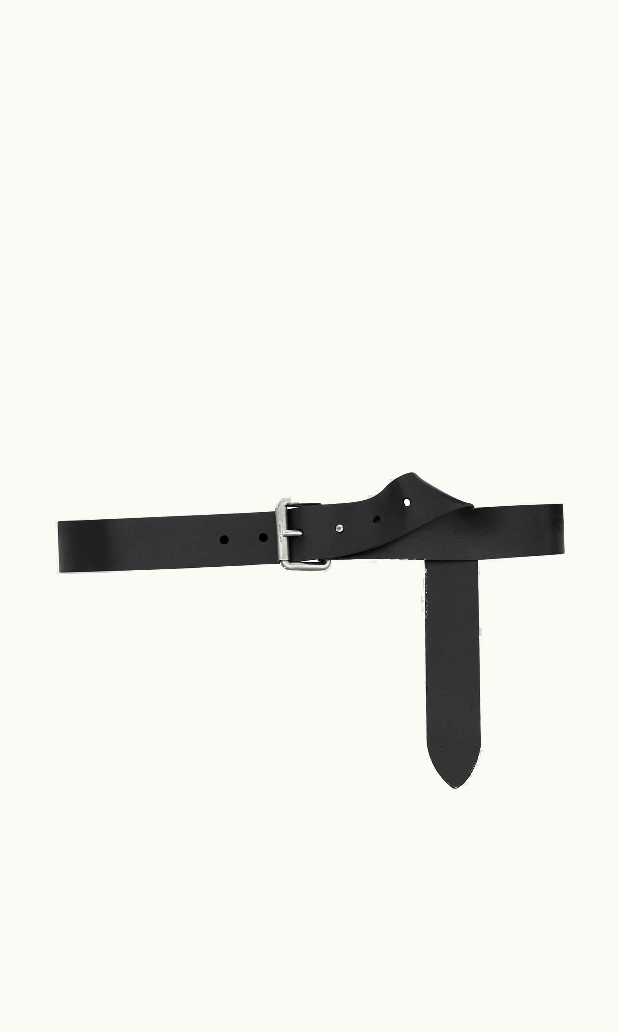 Saint Laurent Saint Laurent Motorcycle Belt In Vegetable-Tanned Leather Black