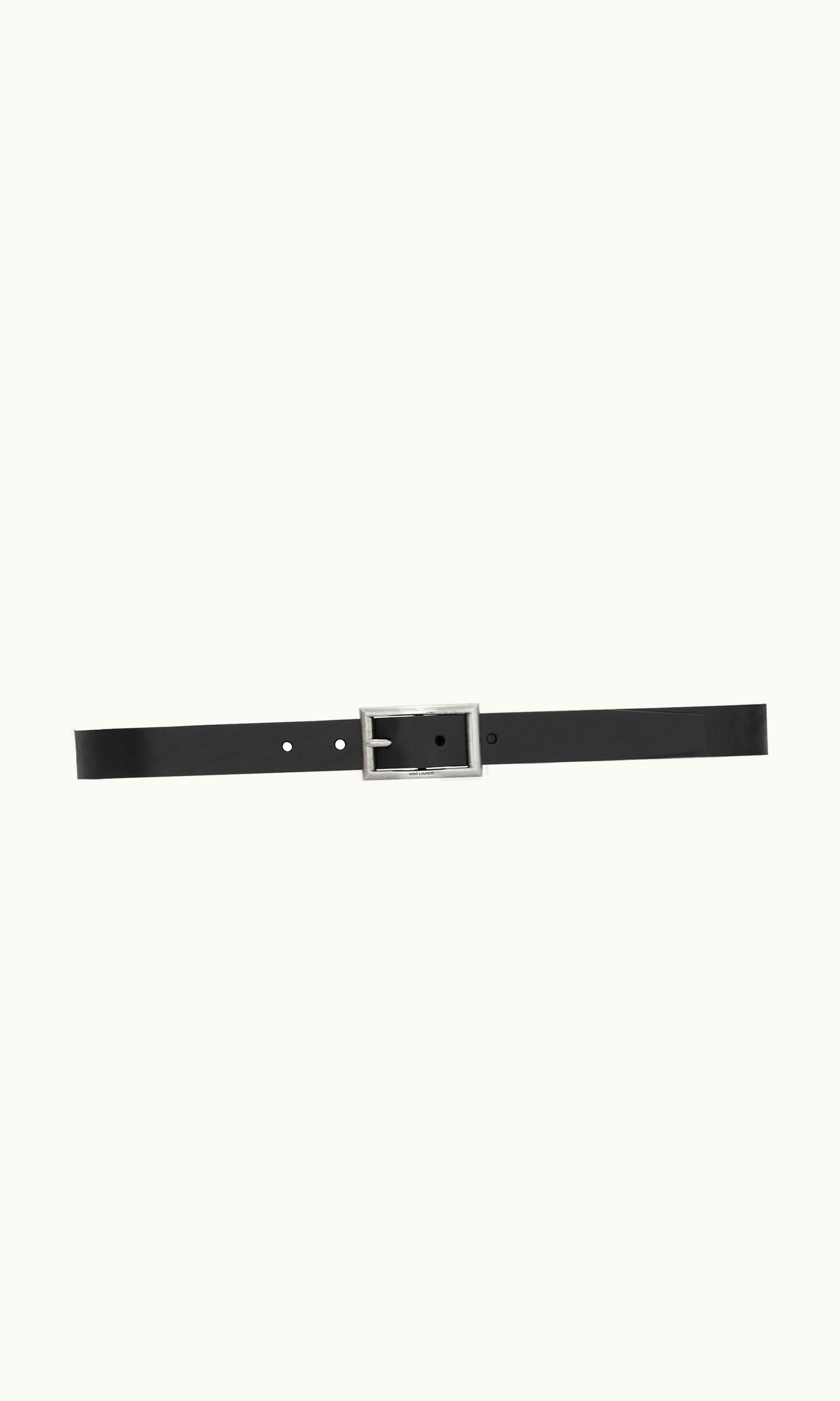Saint Laurent Saint Laurent Rectangular Buckle Belt In Vegetable-Tanned Leather Black
