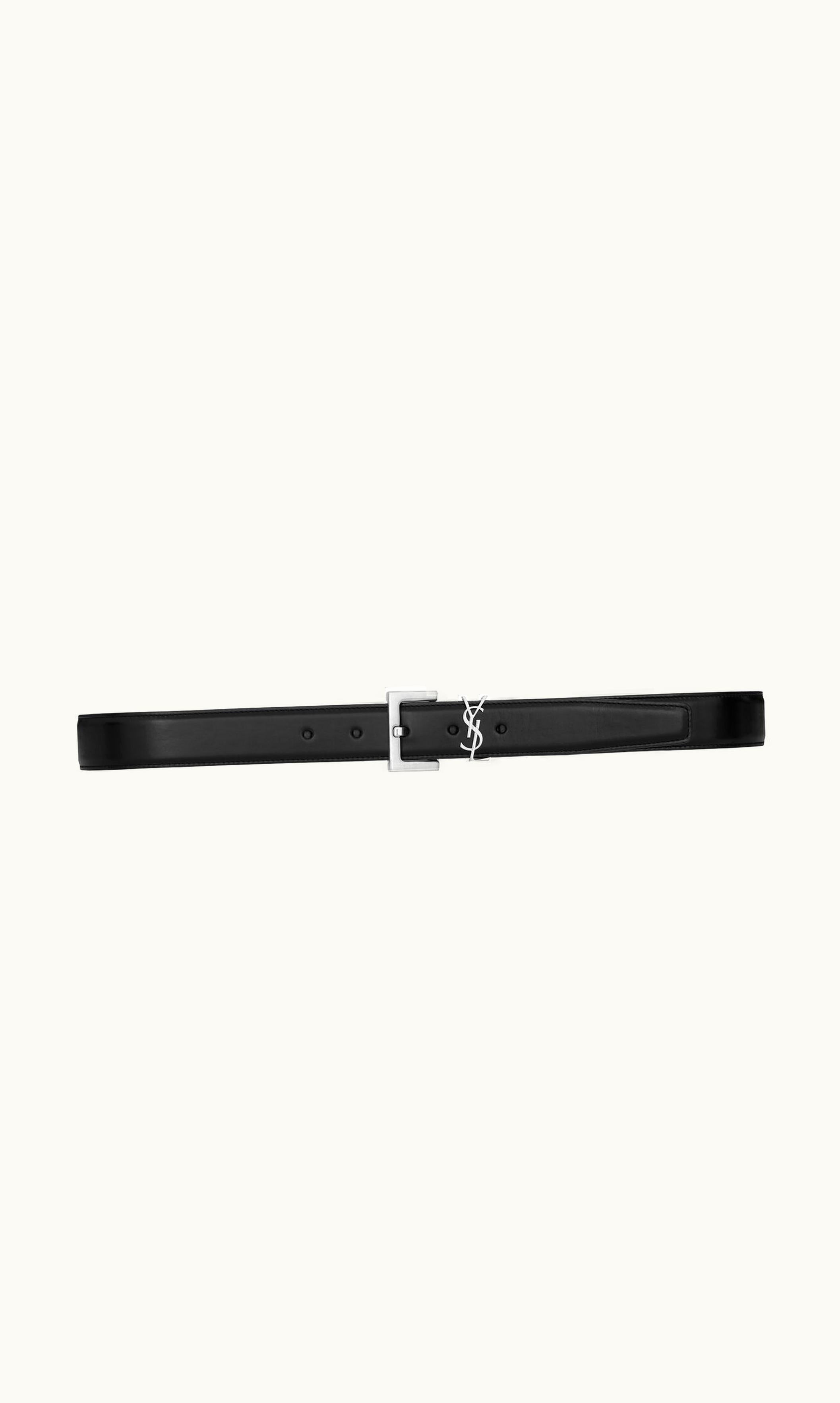 Saint Laurent Saint Laurent Cassandre Belt In Smooth Leather Black 634440AACC51000