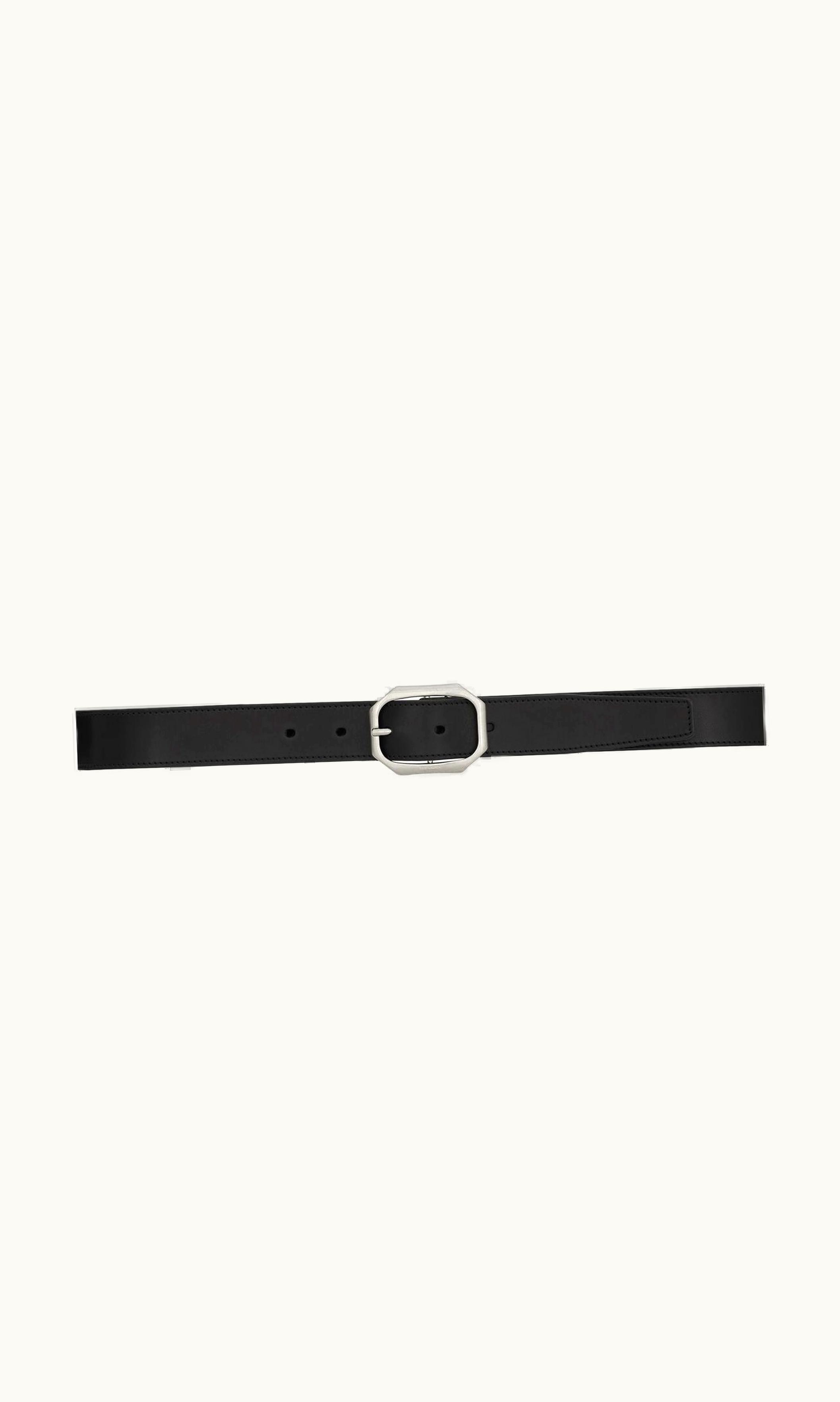 Saint Laurent Saint Laurent Frame Buckle Belt In Vegetable-Tanned Leather Black