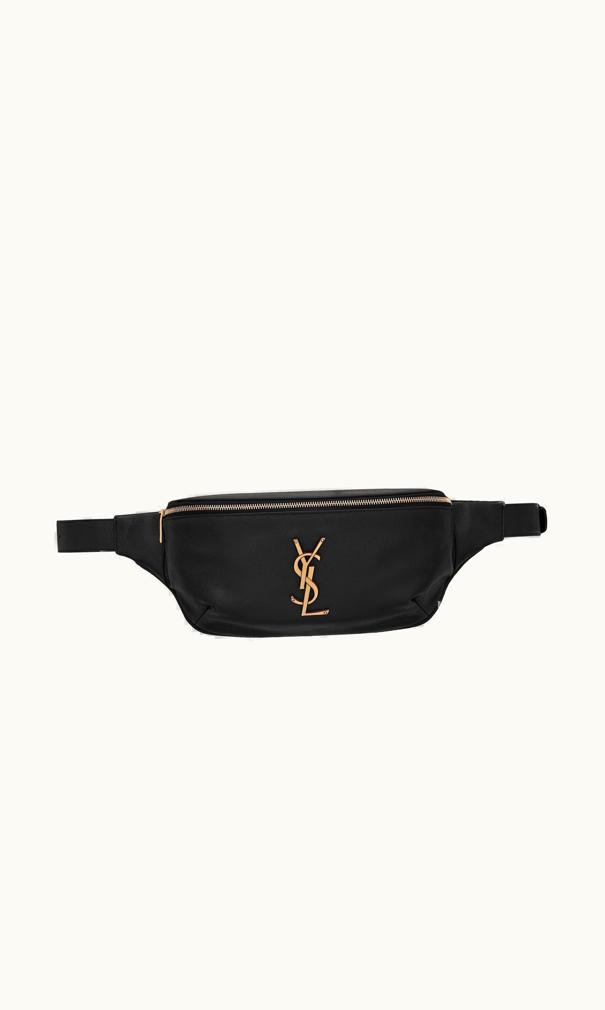Saint Laurent Saint Laurent Cassandre Classic Belt Bag In Grain De Poudre Embossed Leather Black BLACK