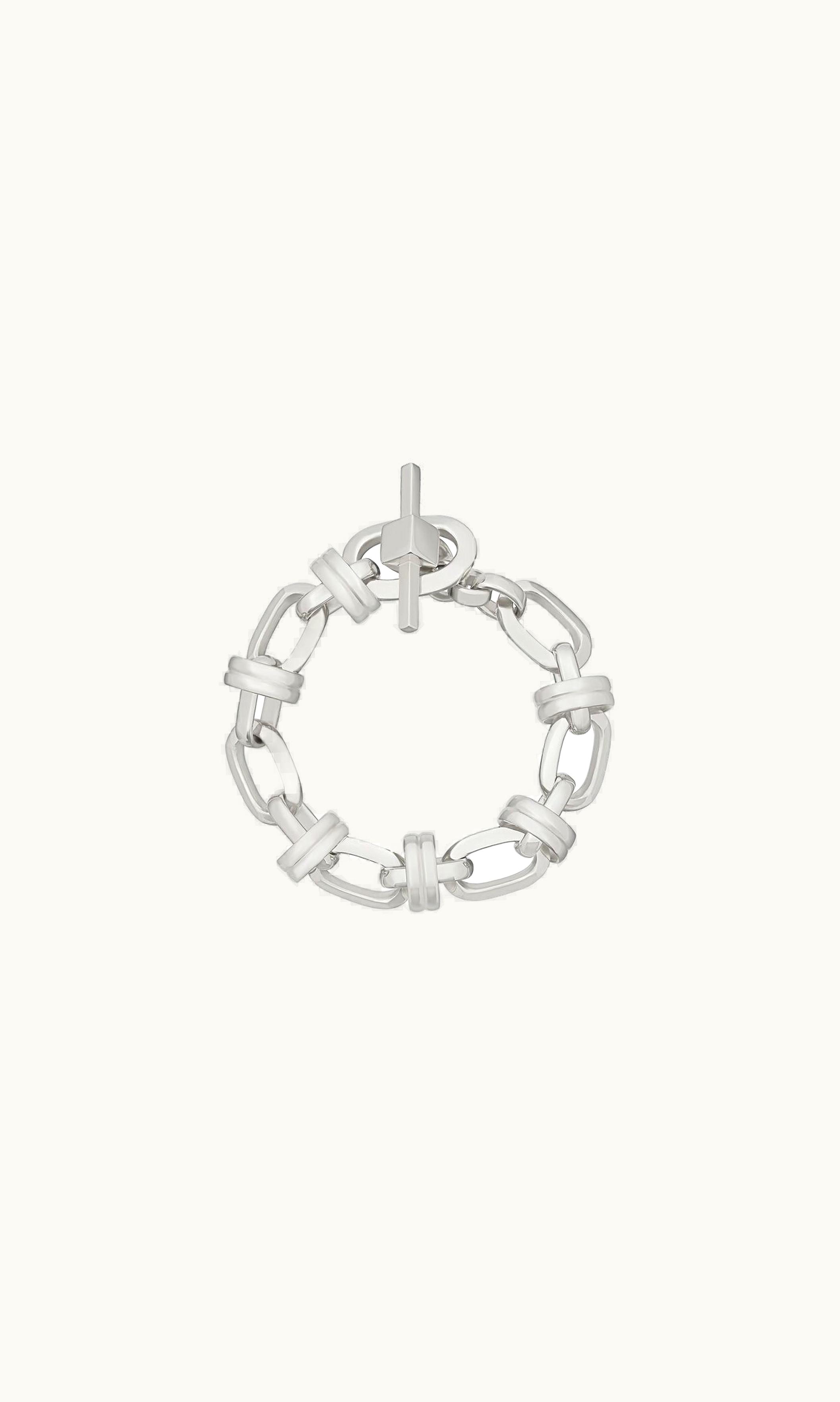 Saint Laurent Saint Laurent Deco Chain Bracelet In Metal Shiny Silver