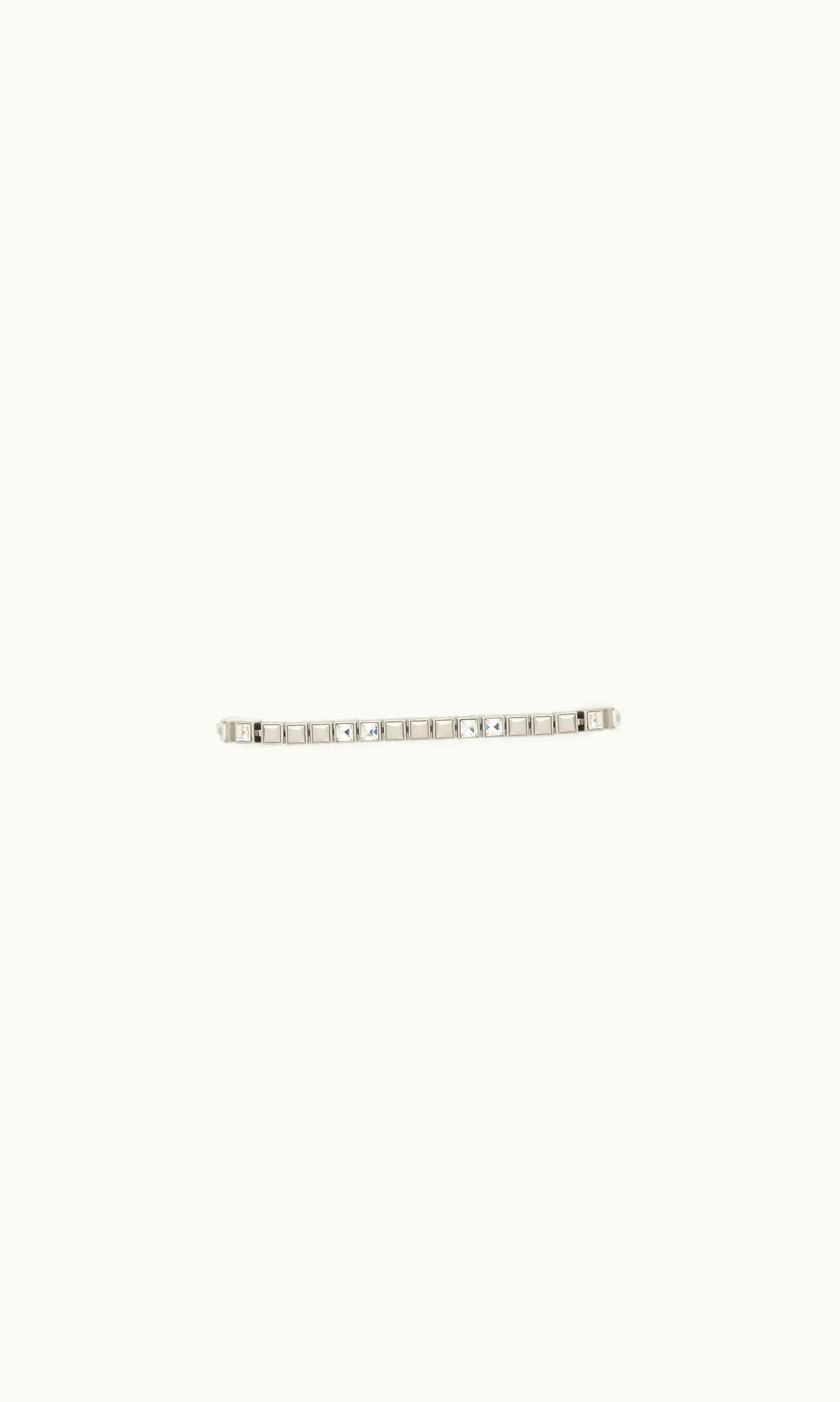 Saint Laurent Saint Laurent Rhinestone Tennis Bracelet In Metal Crystal And Palladium
