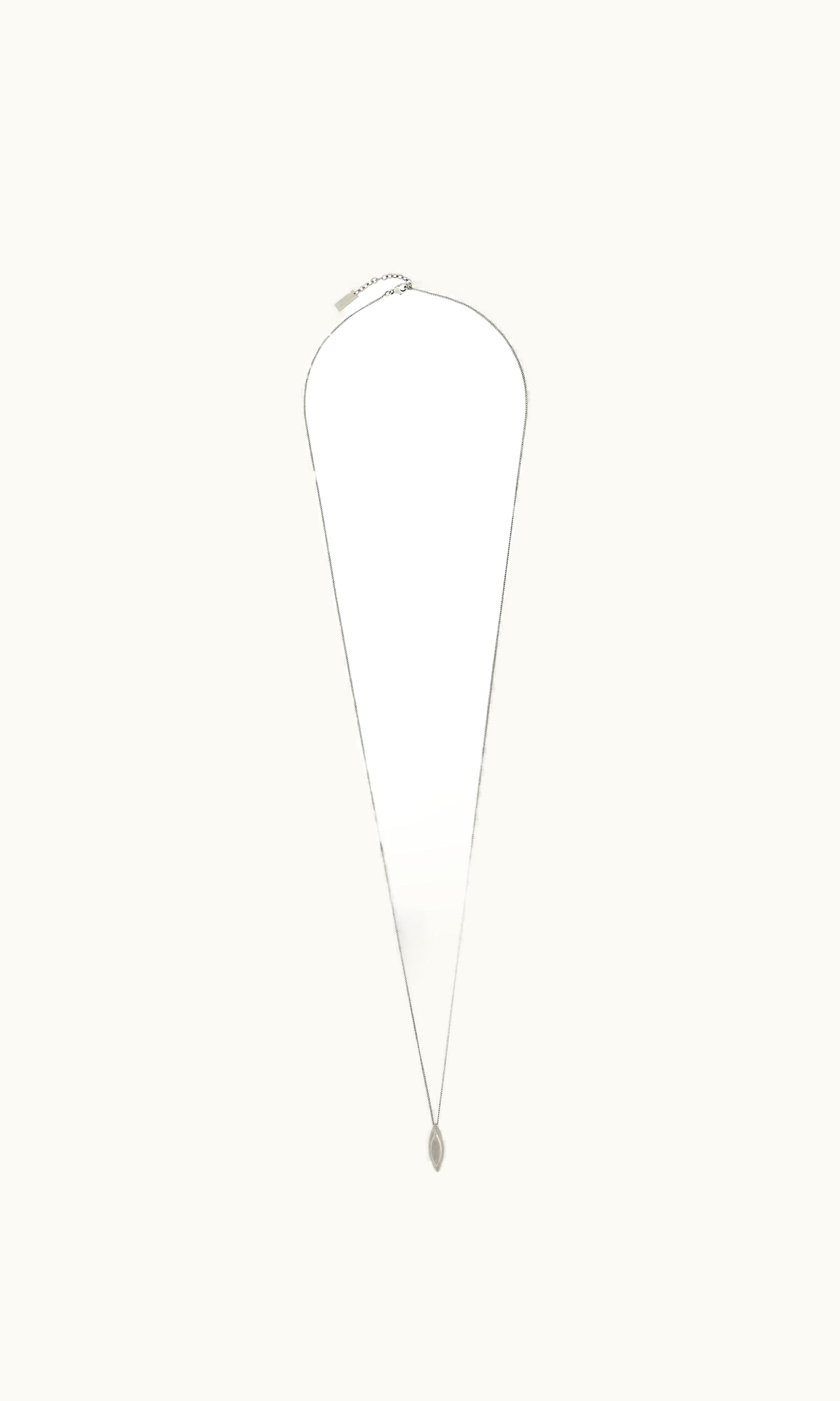 Saint Laurent Saint Laurent Long Oval Charm Necklace In Metal Oxidized Silver