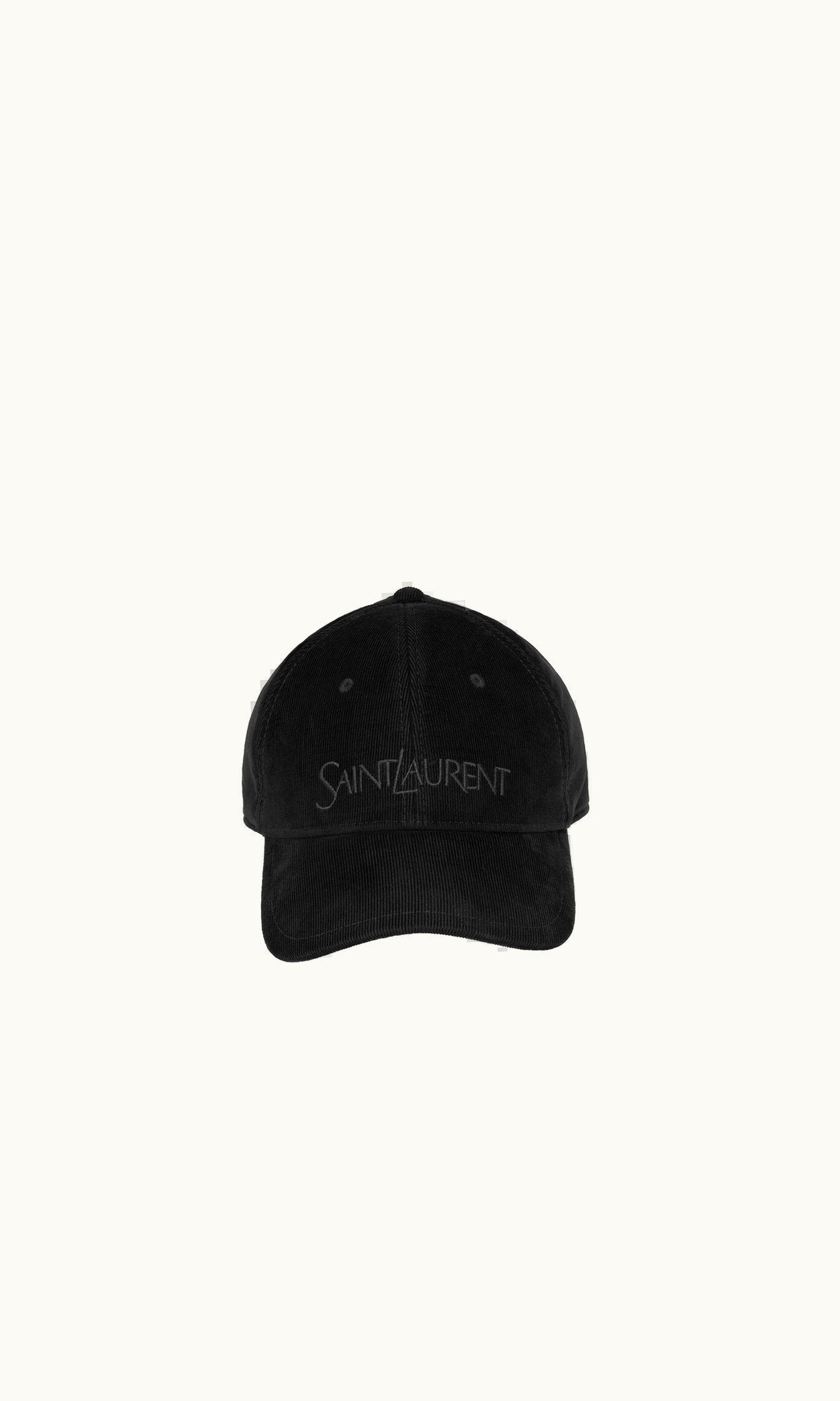 Saint Laurent Saint Laurent Vintage Cap In Corduroy Black BLACK