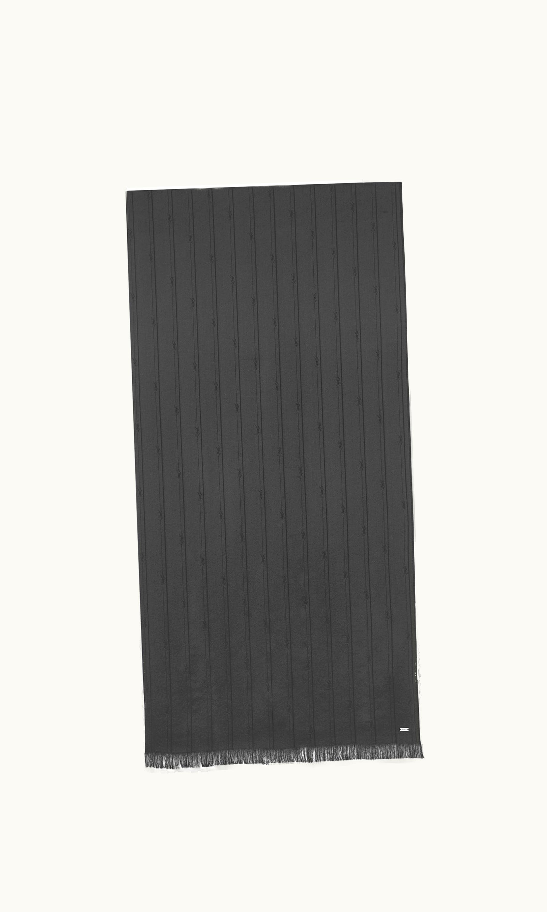 Saint Laurent Saint Laurent Cassandre Striped Evening Scarf In Silk Jacquard Black