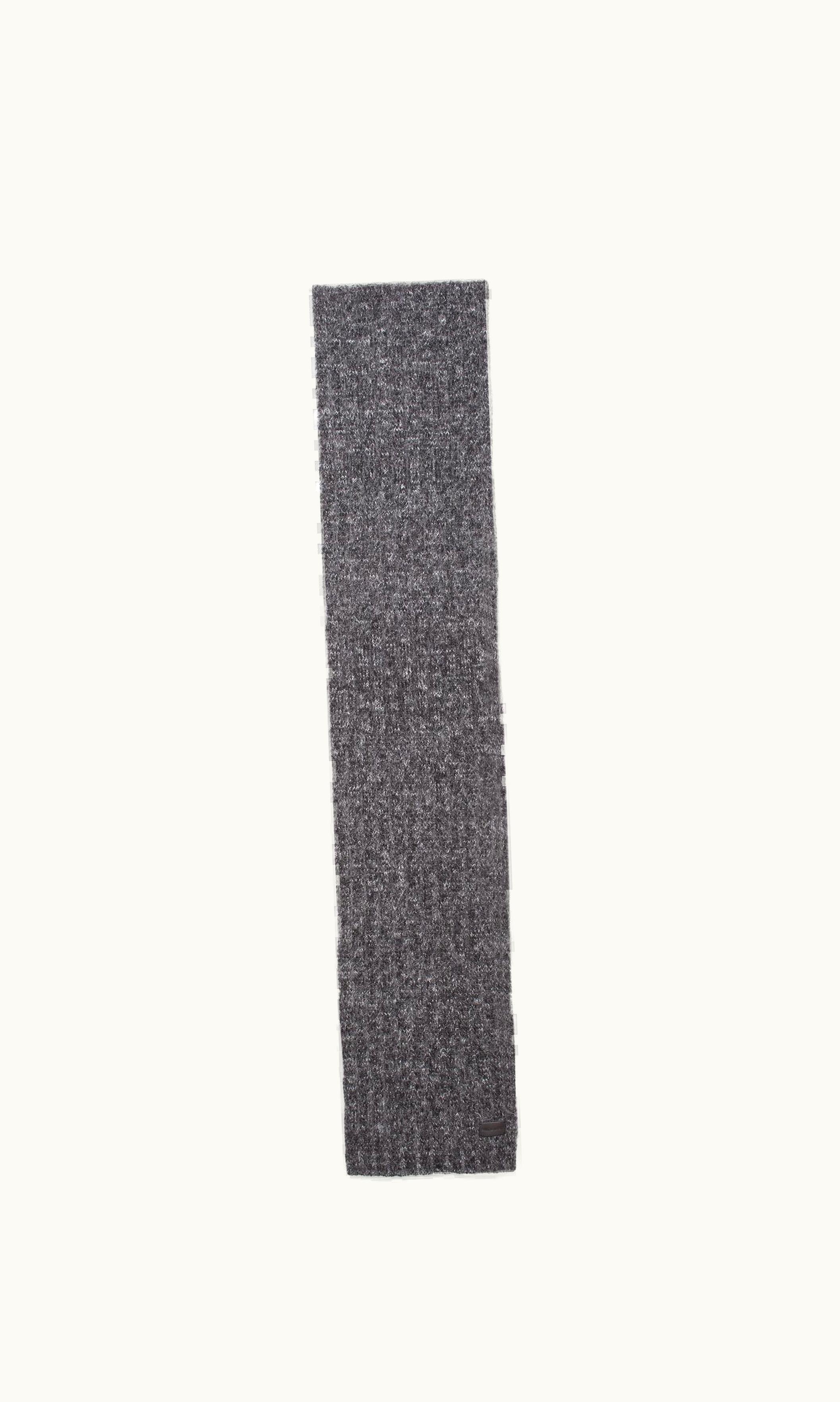 Saint Laurent Saint Laurent Knit Signature Scarf In Wool And Mohair Anthracite