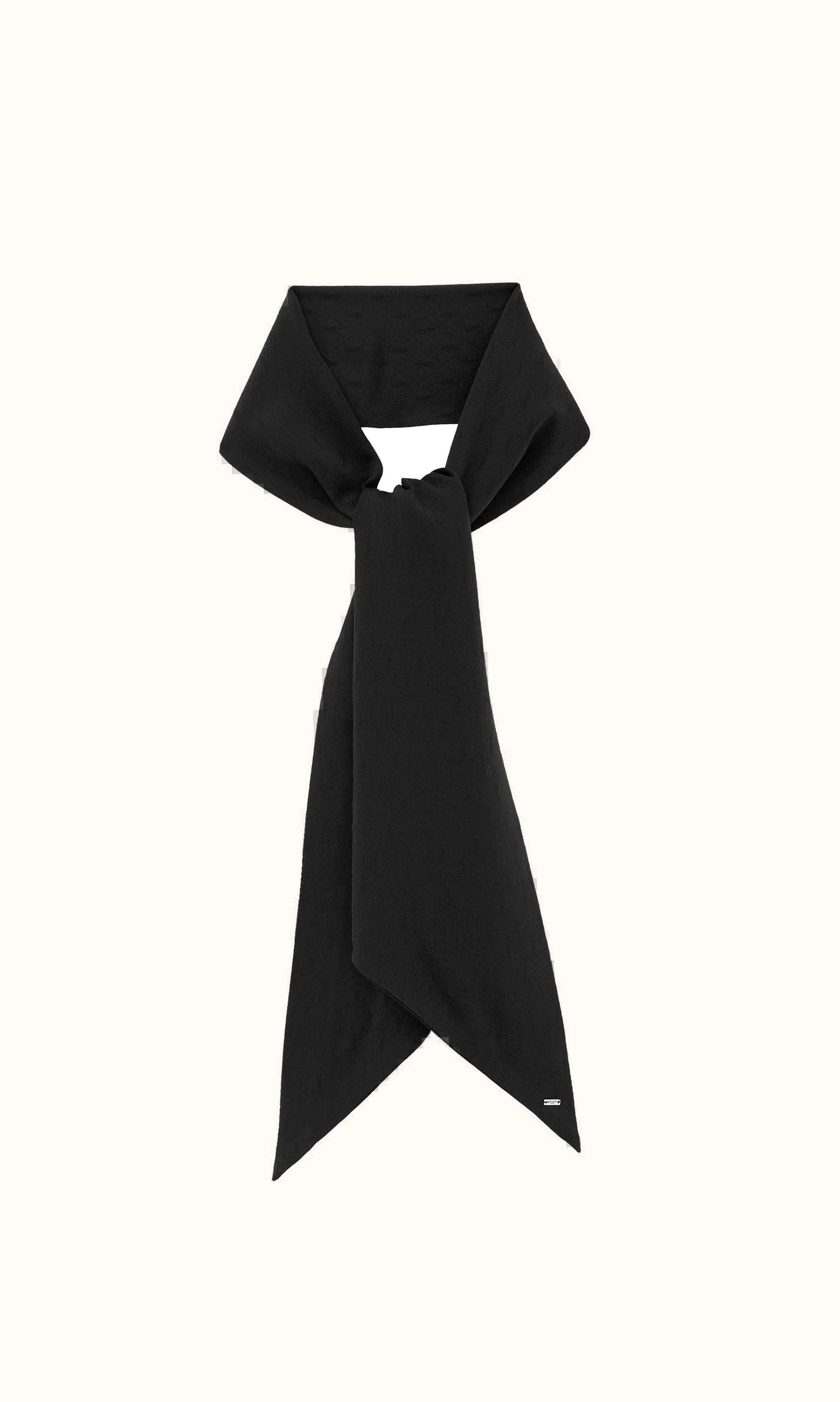 Saint Laurent Saint Laurent Lavallière In Cassandre Silk Jacquard Black BLACK