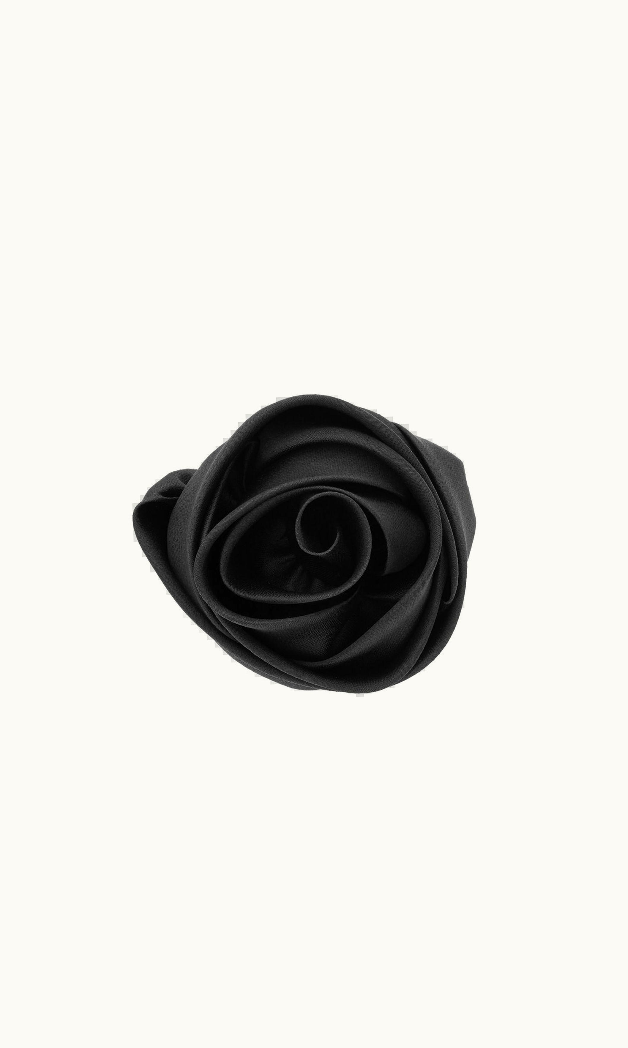 Saint Laurent Saint Laurent Rose Brooch In Silk Organza Black BLACK
