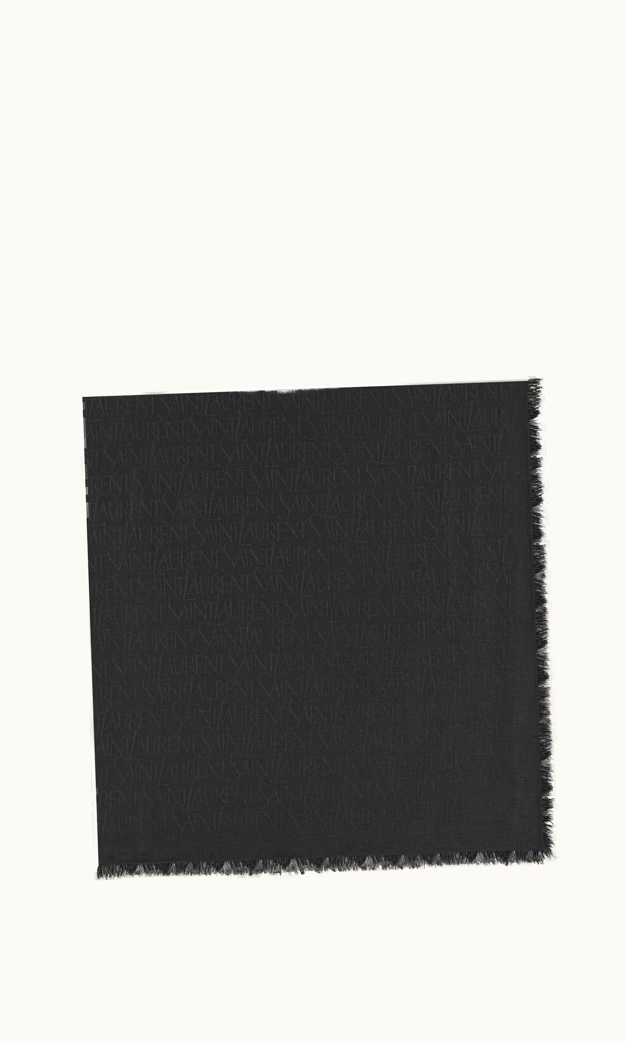 Saint Laurent Saint Laurent Large Square Scarf In Silk Black BLACK