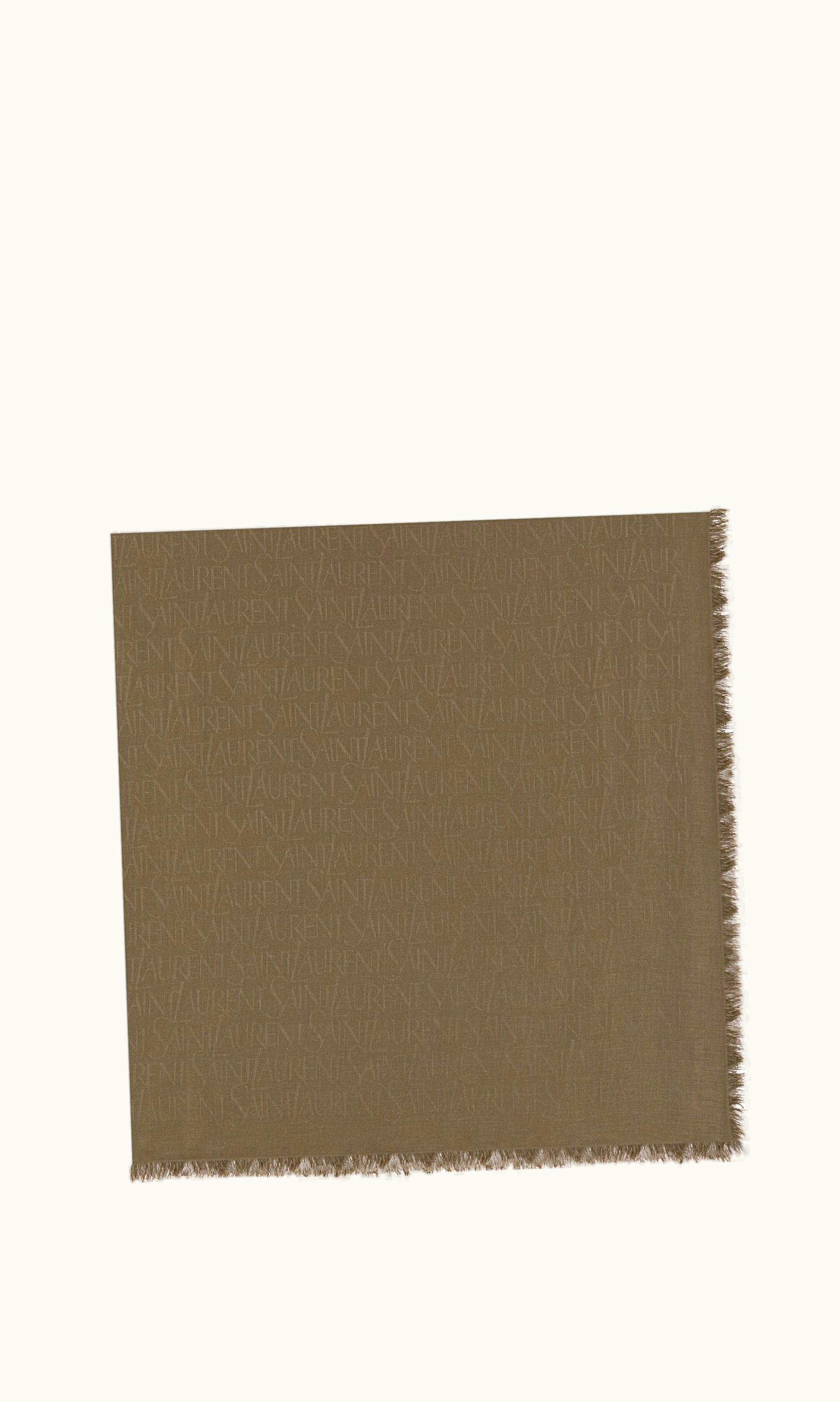Saint Laurent Saint Laurent Large Square Scarf In Silk Khaki KHAKI