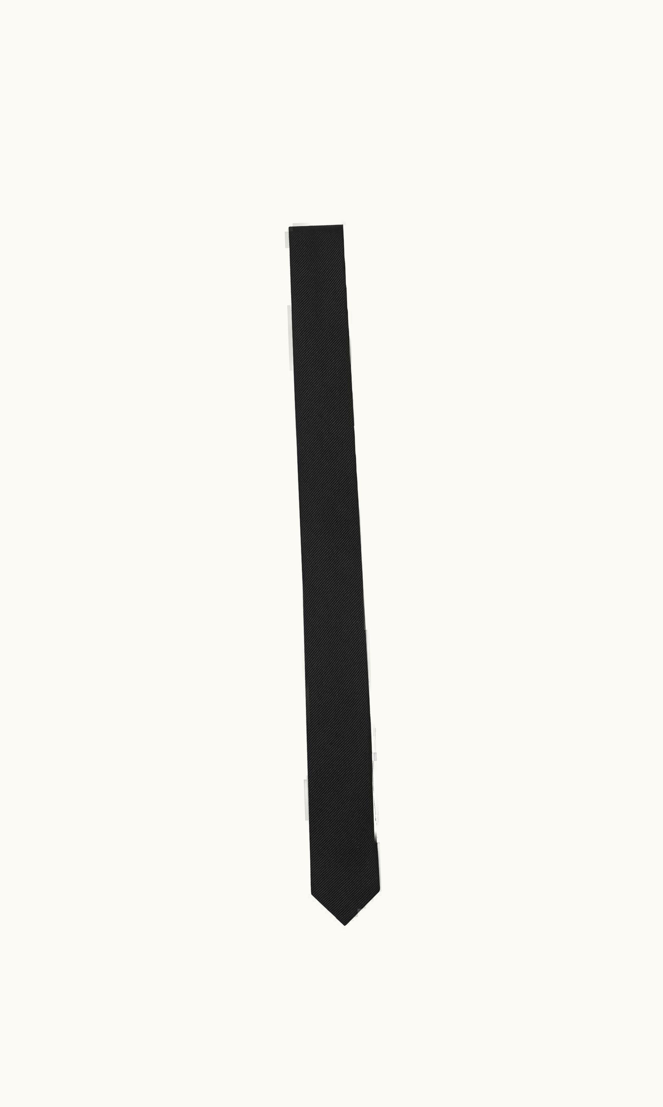 Saint Laurent Saint Laurent Signature Evening Skinny Tie In Black Silk Grosgrain Black
