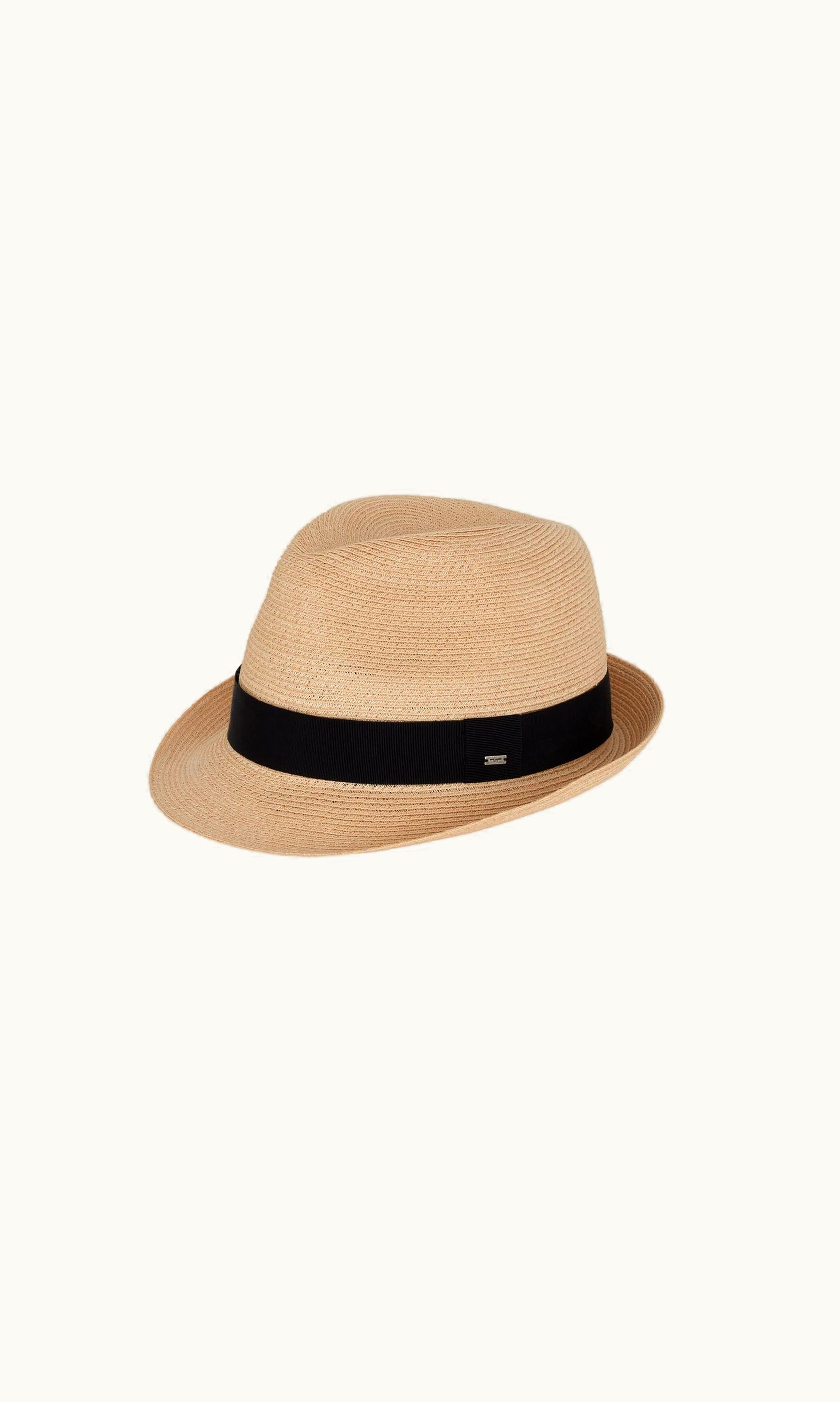 Saint Laurent Saint Laurent Trilby Hat In Straw Ivory IVORY