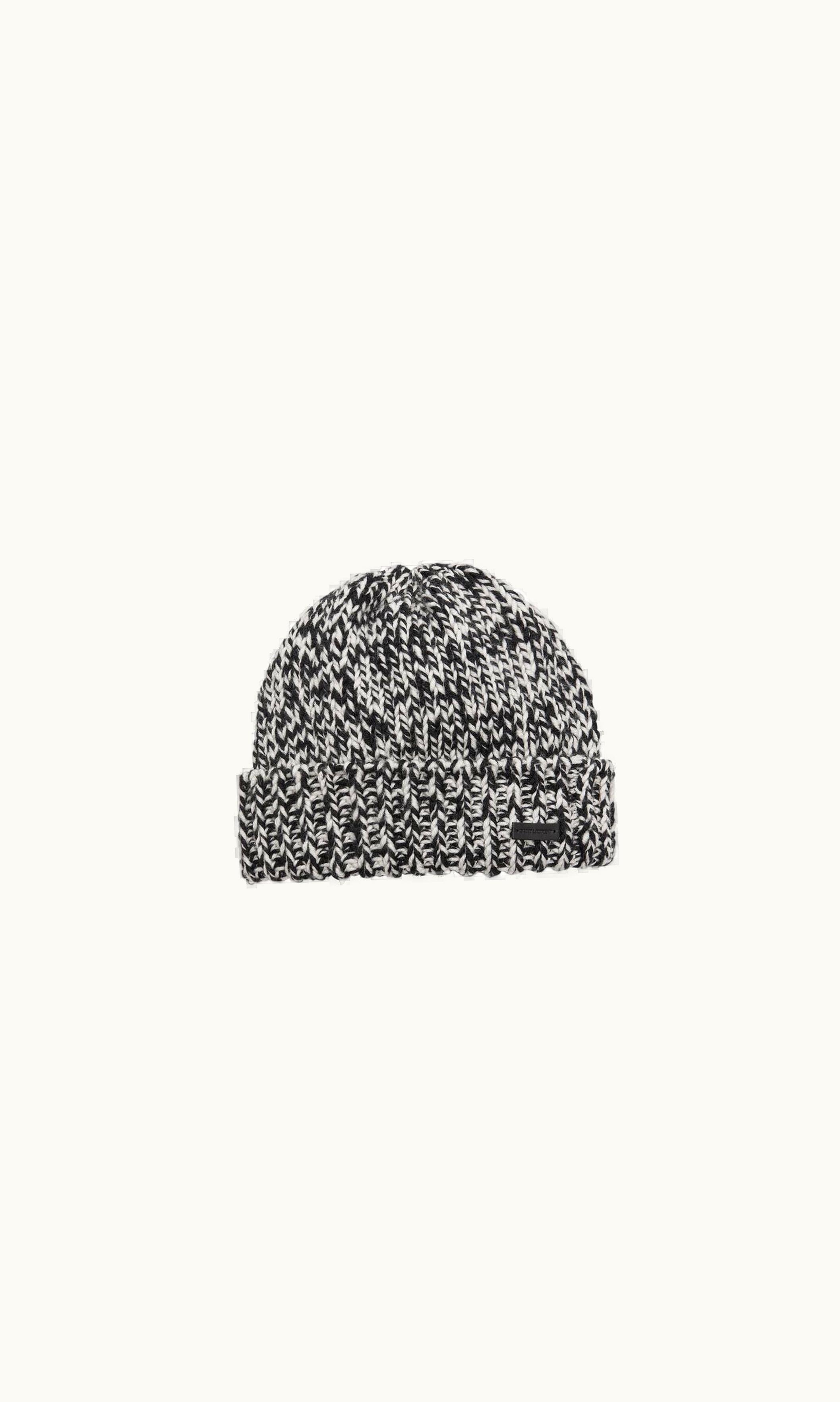 Saint Laurent Saint Laurent Cuffed Beanie In Wool Black And Ivory